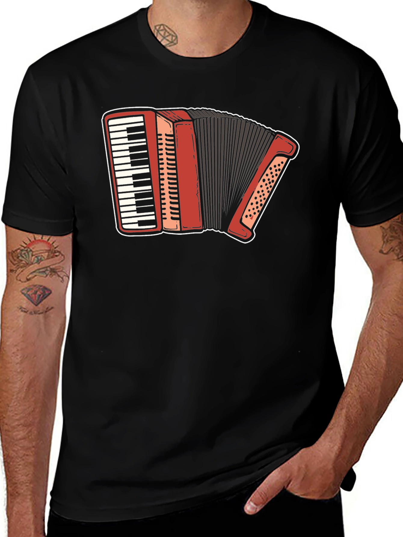 Variant 21 of Accordion Graphic T-Shirt - Musical Instrument Tee
