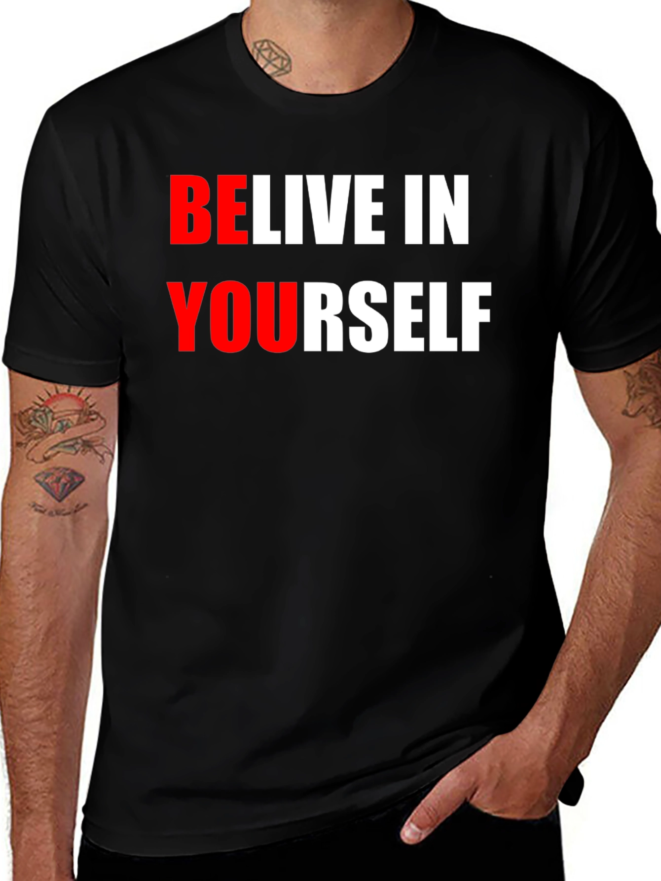 Variant 29 of Believe In Yourself Graphic Tee - Black