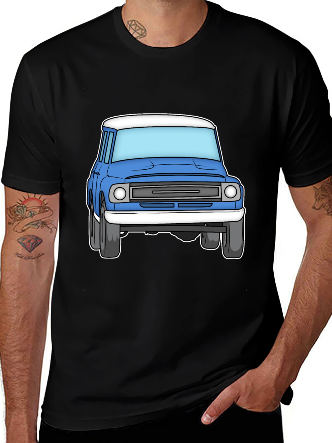 Variant 9 of Vintage Truck Graphic T-Shirt - Black