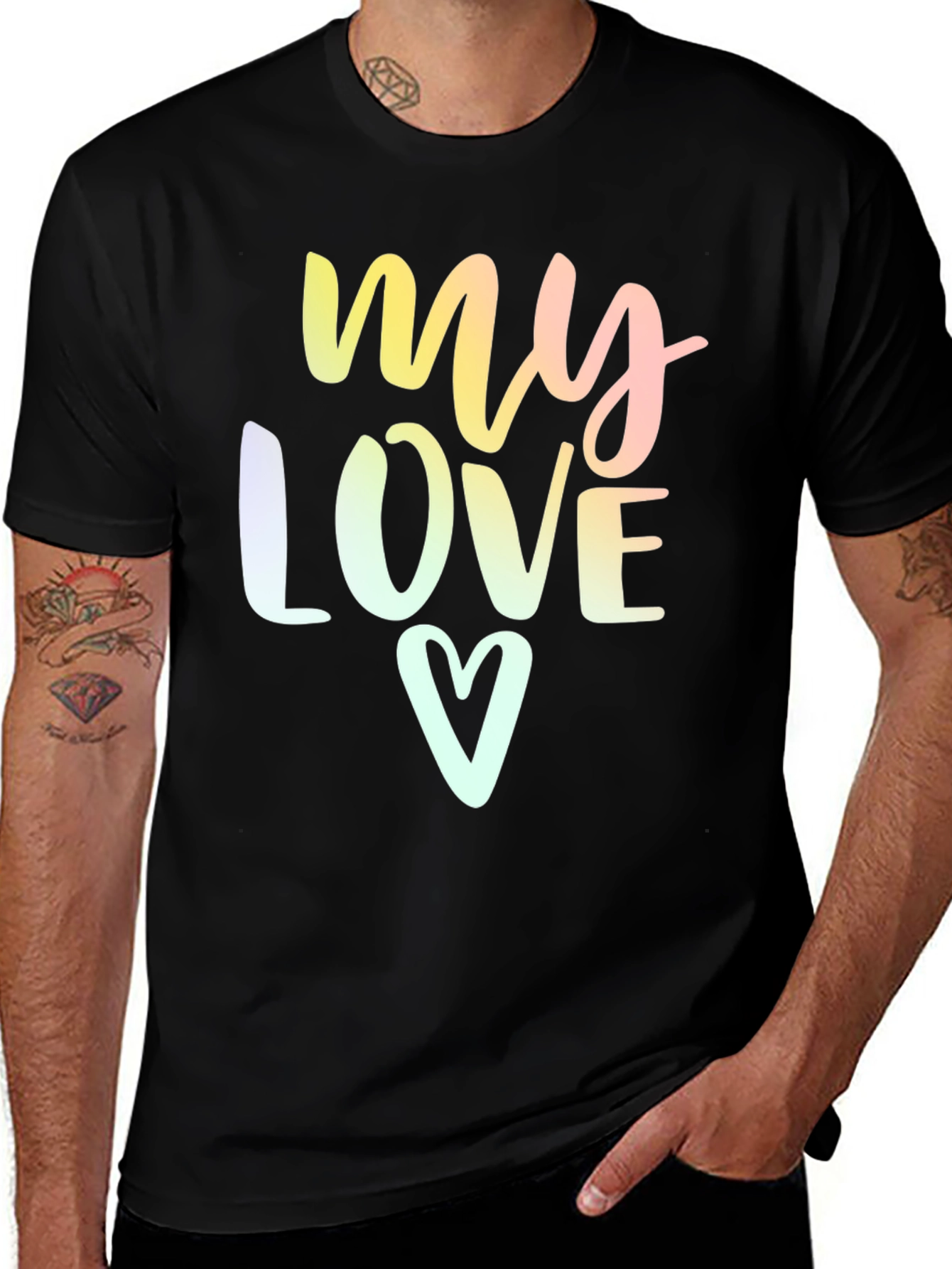 My Love Gradient Graphic T-Shirt