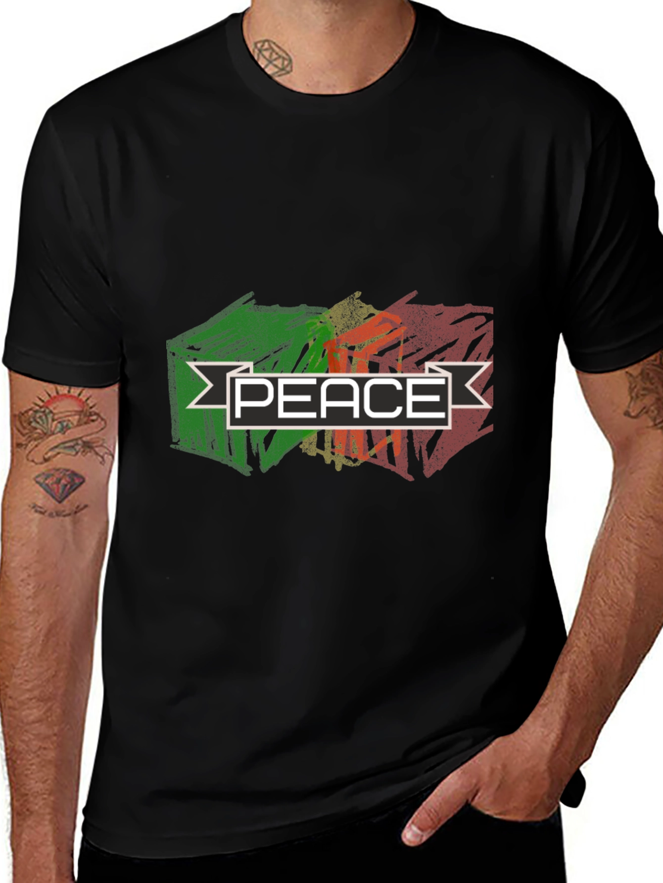 Variant 15 of Peace Graphic T-Shirt - Black