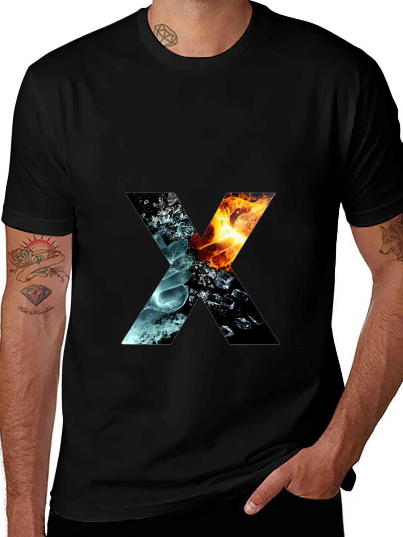 Variant 24 of Fire & Ice X Graphic Black Tee