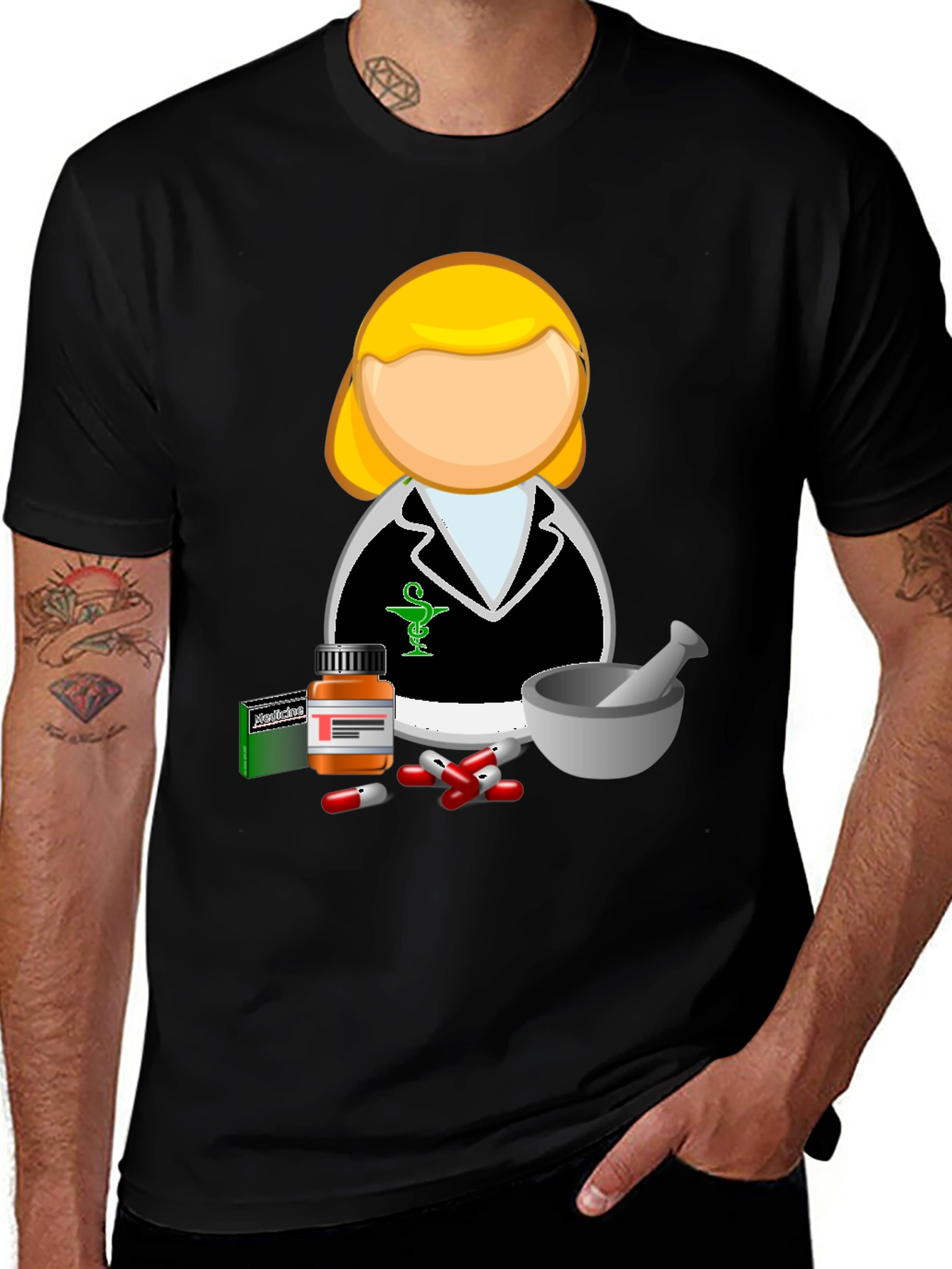 Variant 9 of Pharmacist Cartoon Graphic T-Shirt