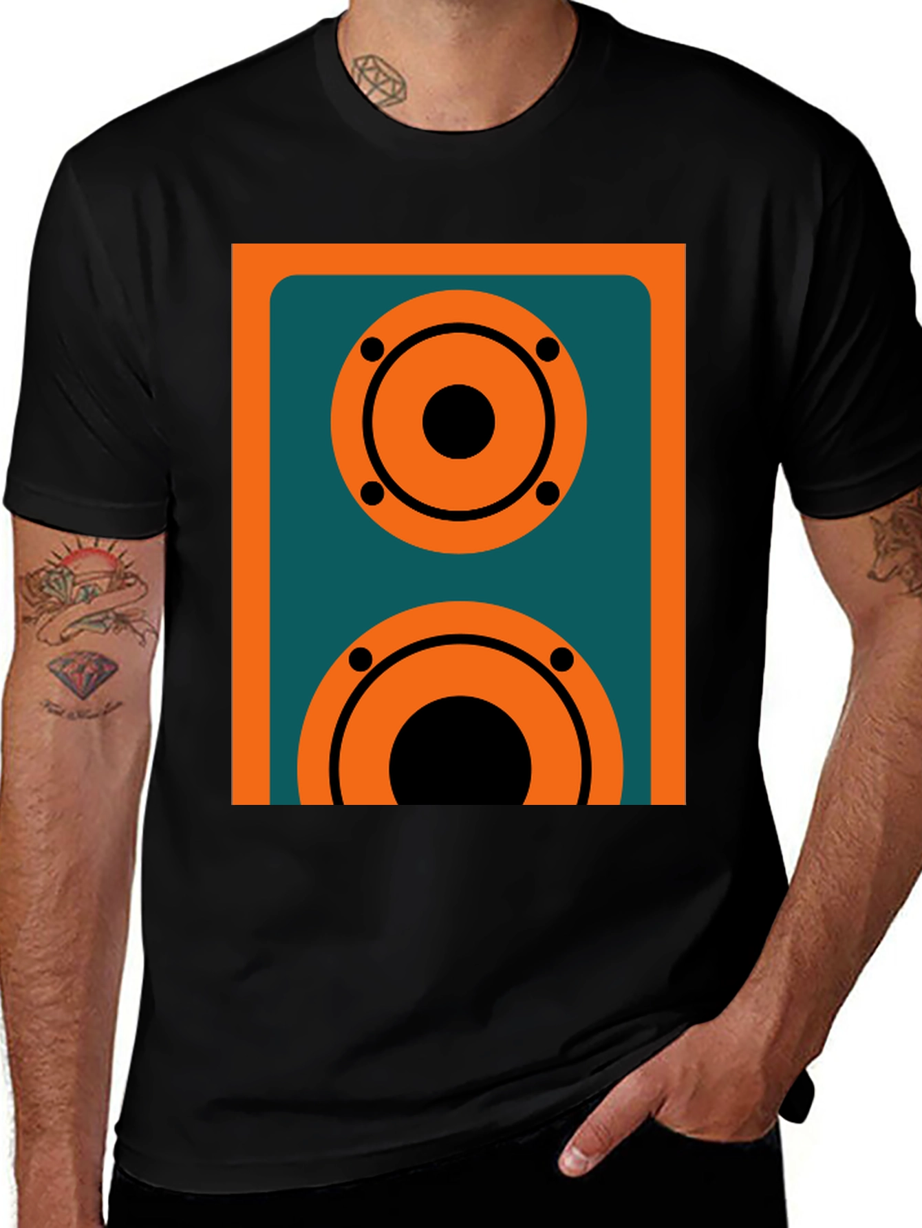 Retro Speaker Graphic Tee - Black