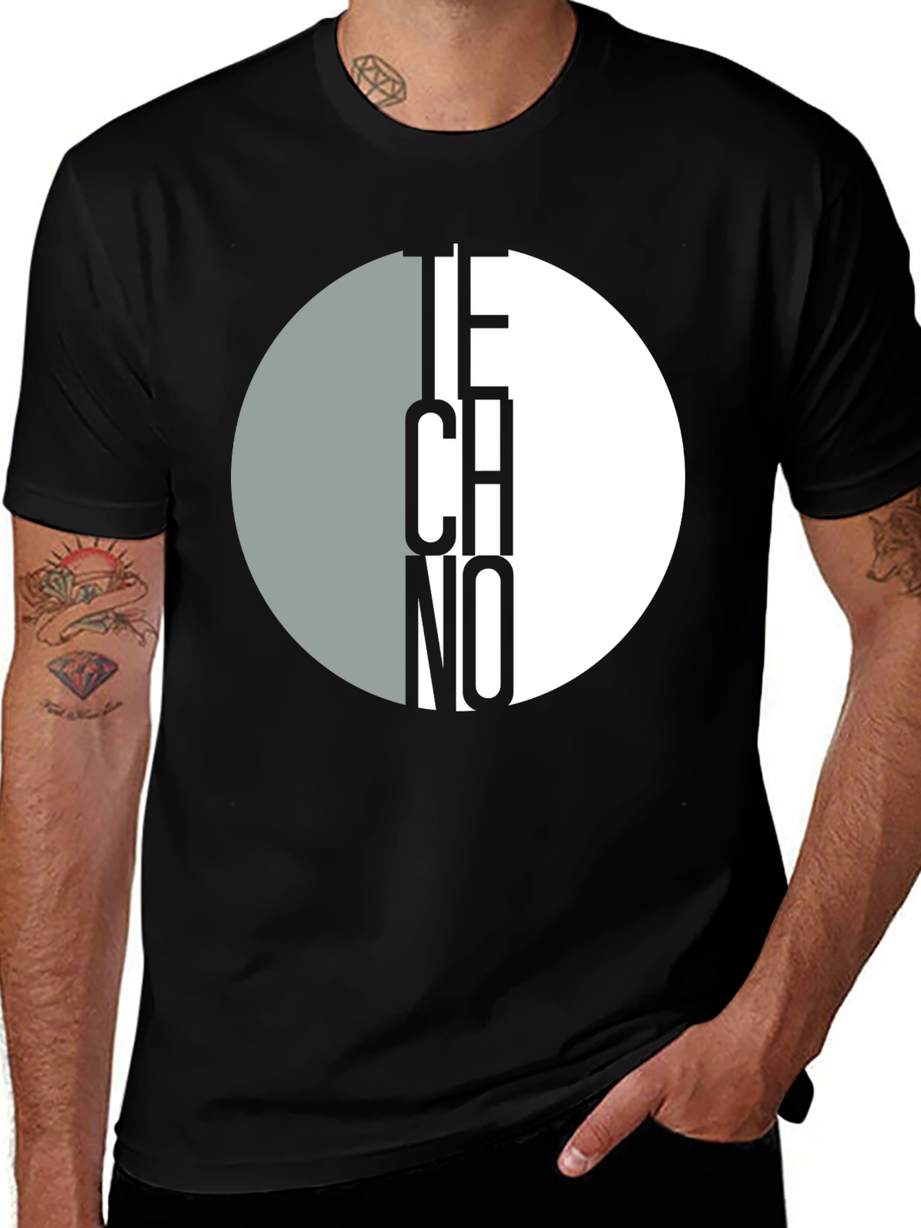 Variant 12 of Techno Graphic T-Shirt - Black