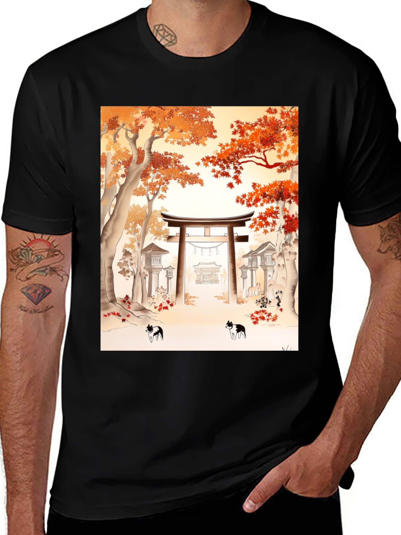 Japanese Autumn Cats T-Shirt