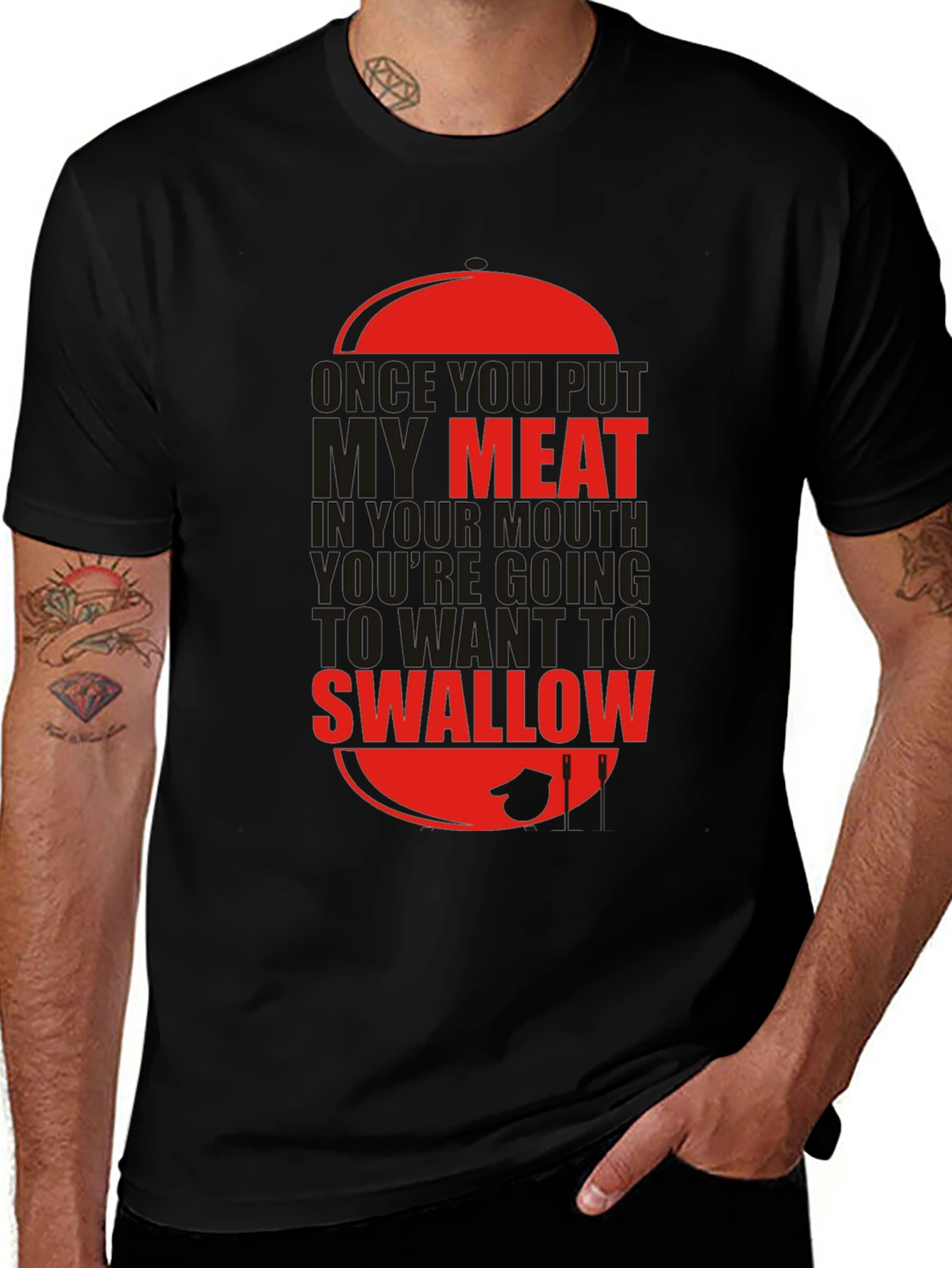 Variant 8 of Humorous "Meat" Graphic Tee - Adult Humor Shirt
