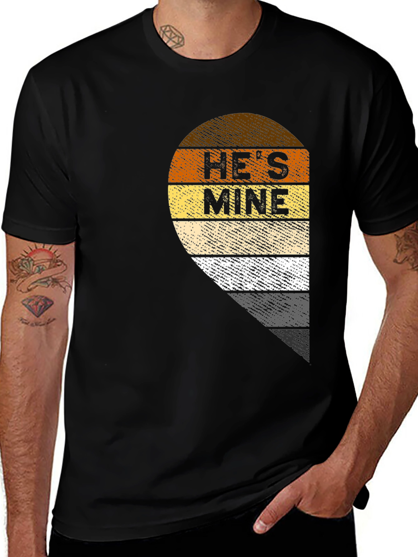 Variant 2 of He's Mine Matching Couples T-Shirt