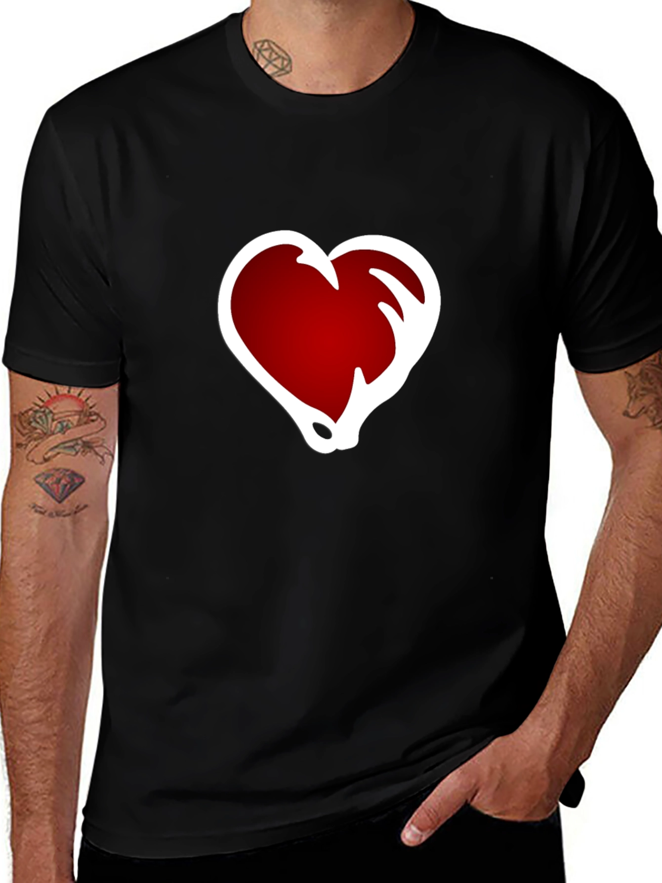 Variant 4 of Heart Graphic Black T-Shirt