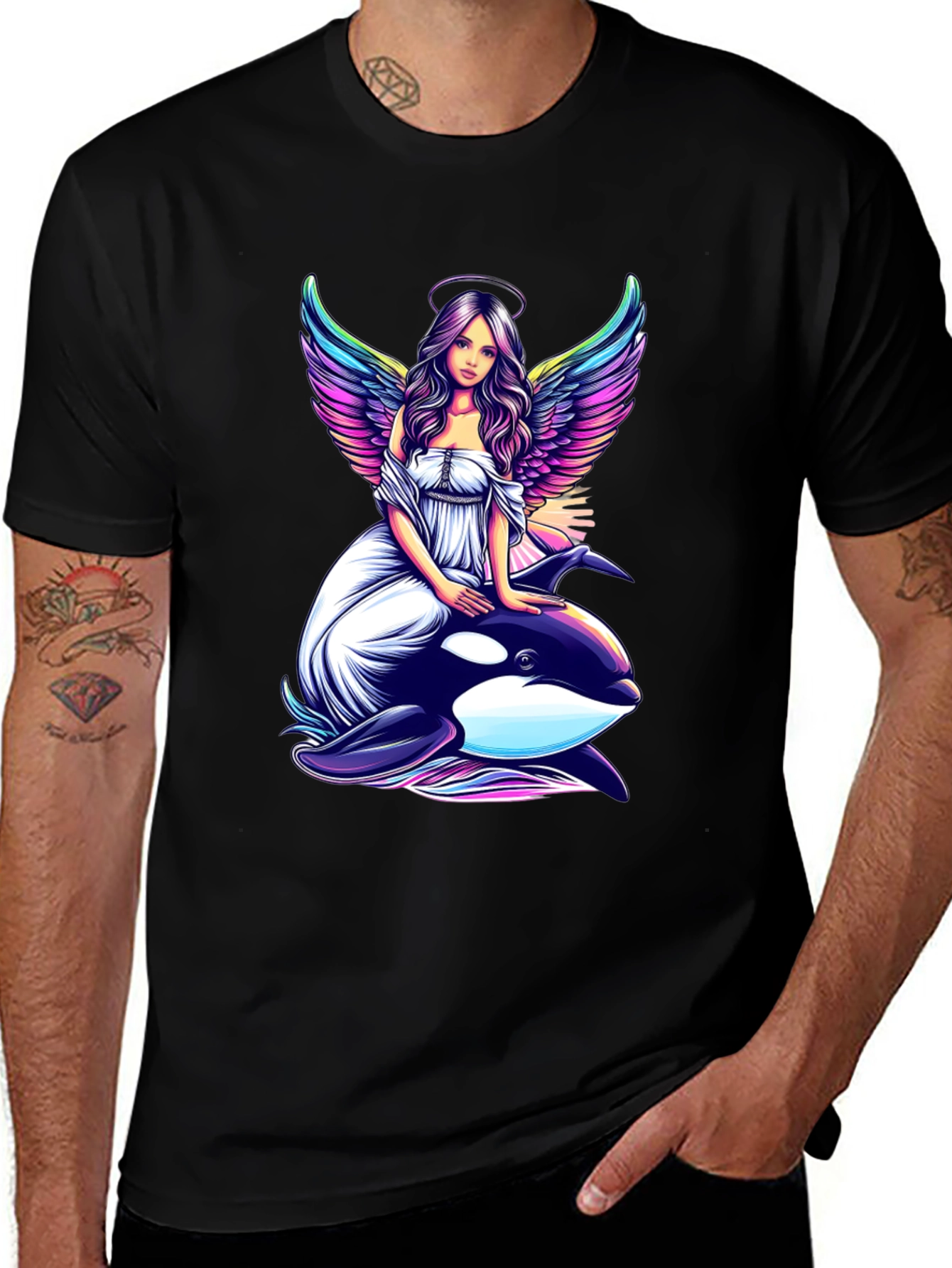 Variant 5 of Angel Orca T-Shirt - Unique Graphic Tee