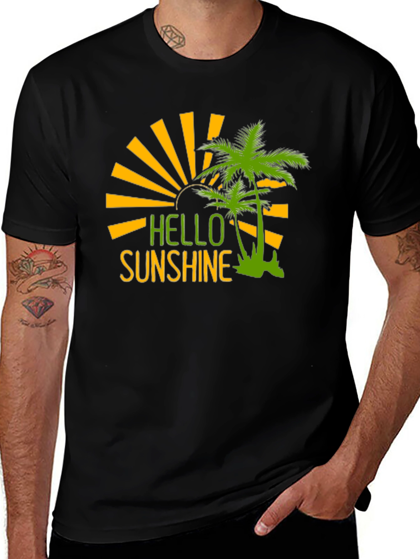 Variant 6 of Hello Sunshine Palm Tree Graphic Tee