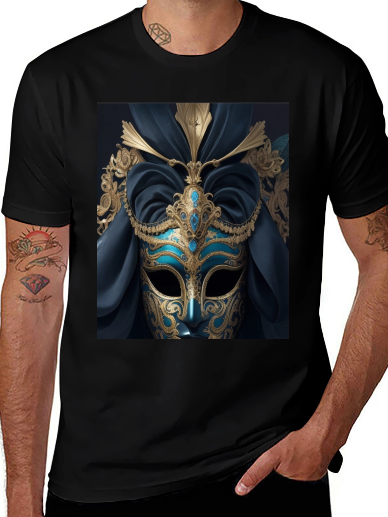 Variant 13 of Mystic Masquerade T-Shirt - Unique Artistic Design