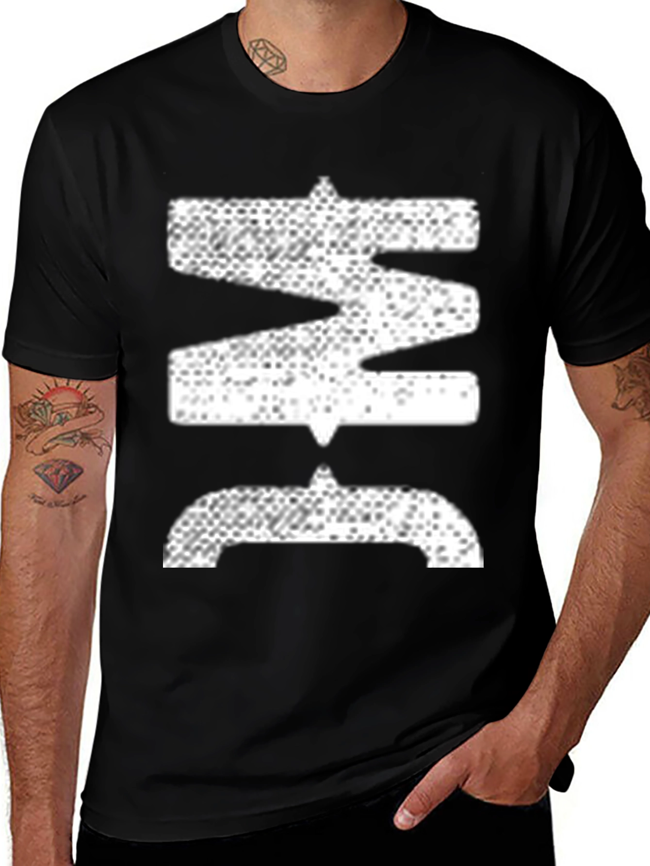 Variant 15 of Abstract Graphic Print Black T-Shirt