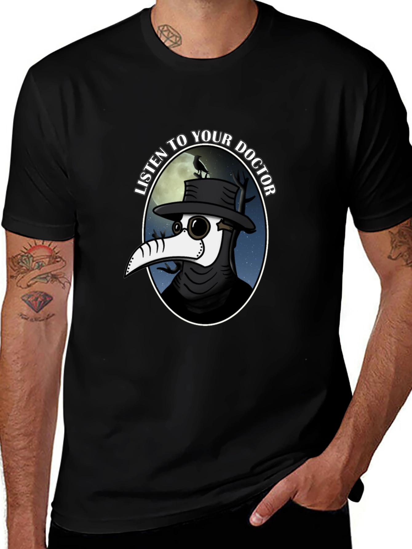 Variant 17 of Plague Doctor Listen T-Shirt