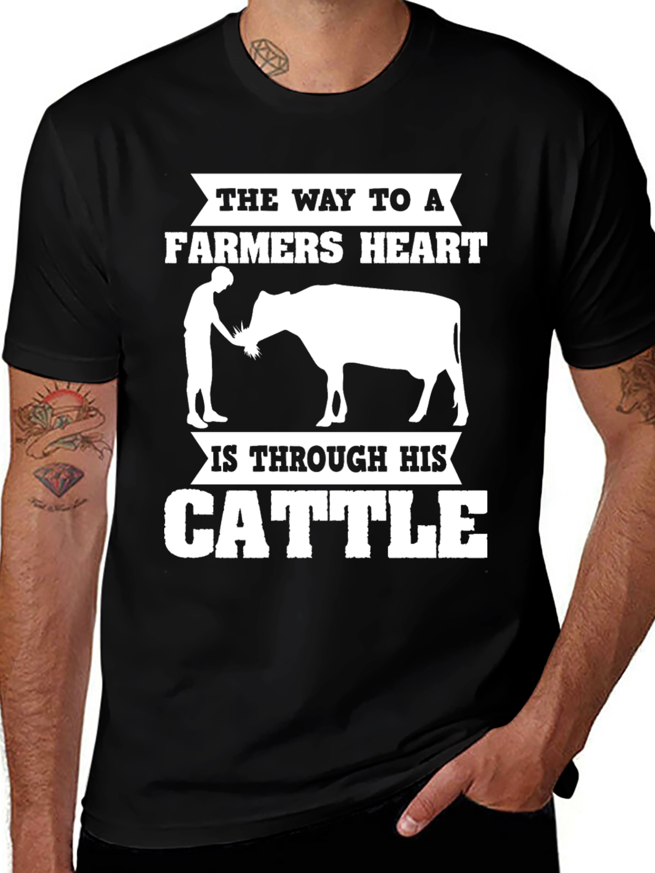 Variant 27 of Farmer's Heart Cattle T-Shirt