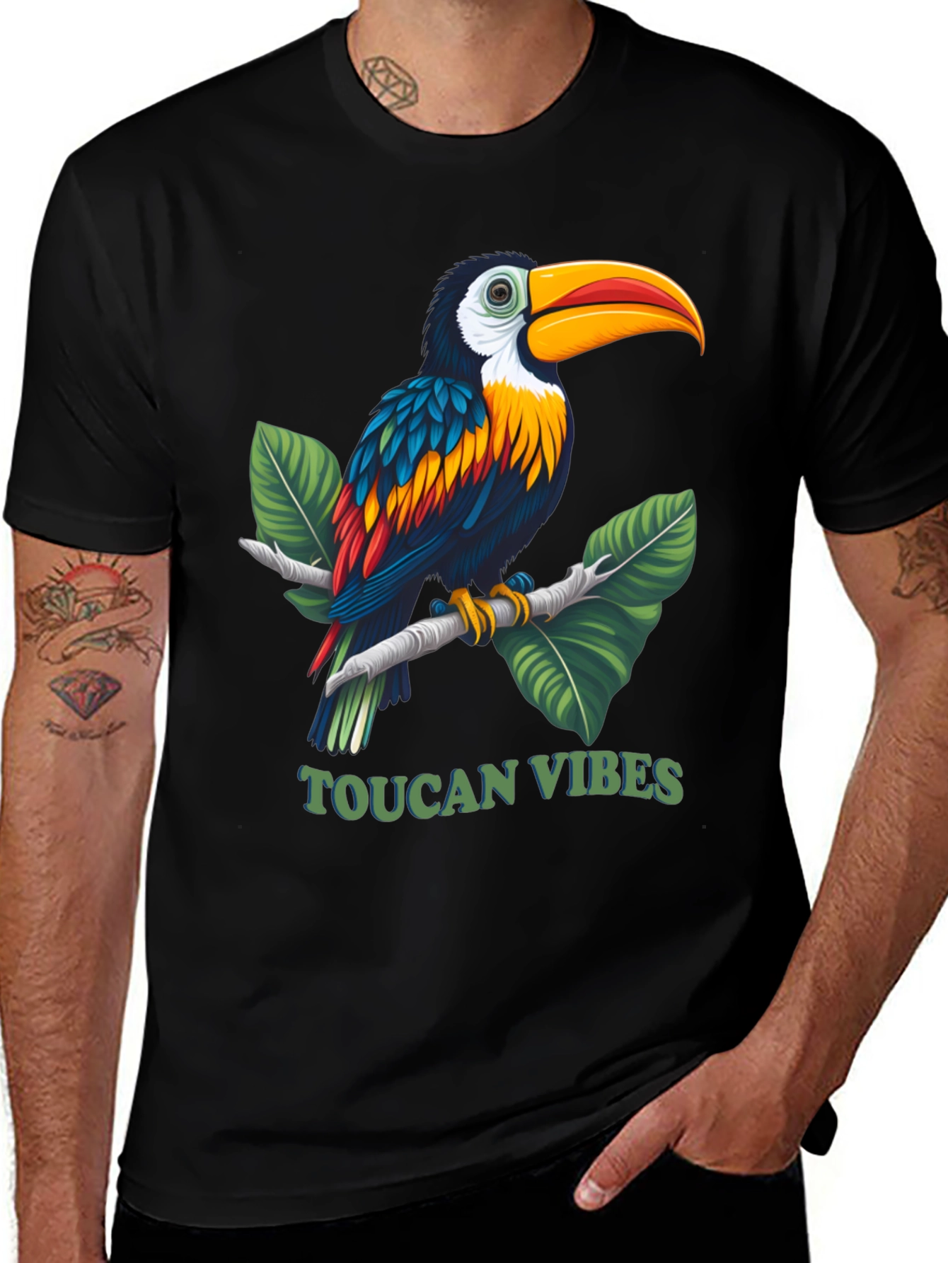Variant 23 of Toucan Vibes Graphic Tee - Tropical Bird T-Shirt