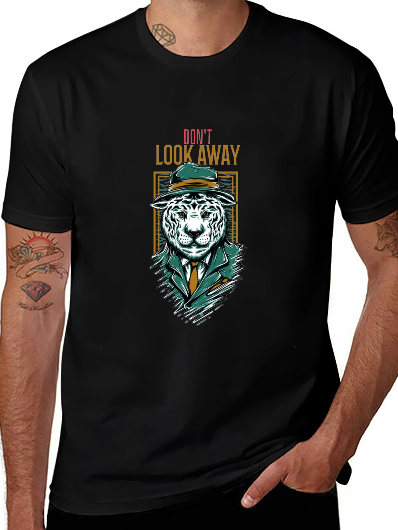 Variant 23 of Don't Look Away Tiger Graphic Tee