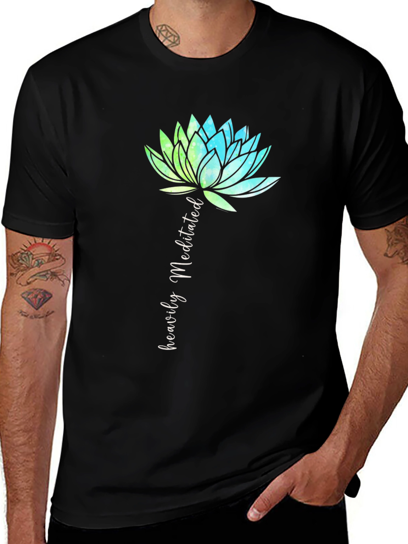 Variant 4 of Heavily Meditated Lotus Flower T-Shirt