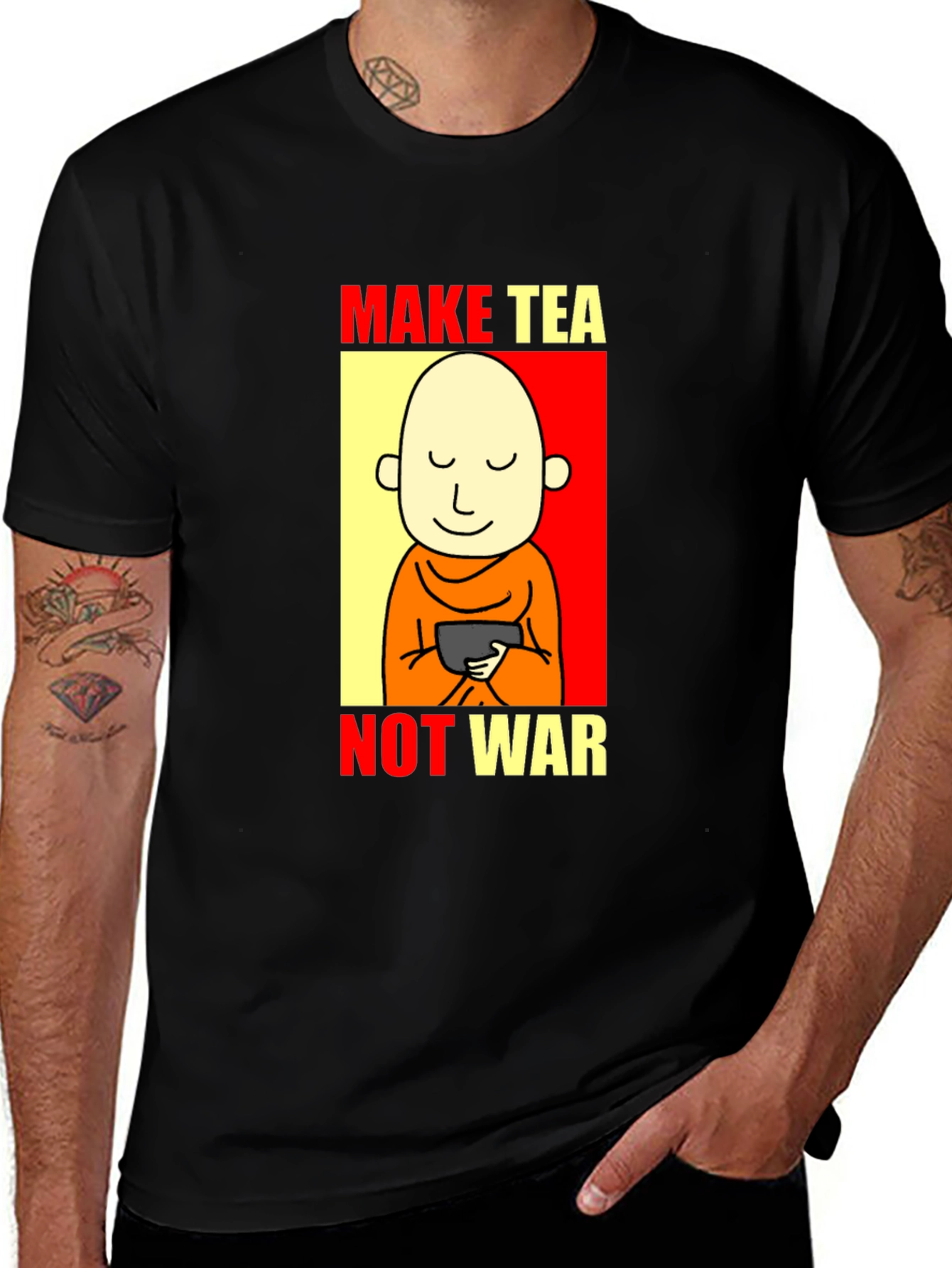 Make Tea Not War T-Shirt - Peaceful Zen Design