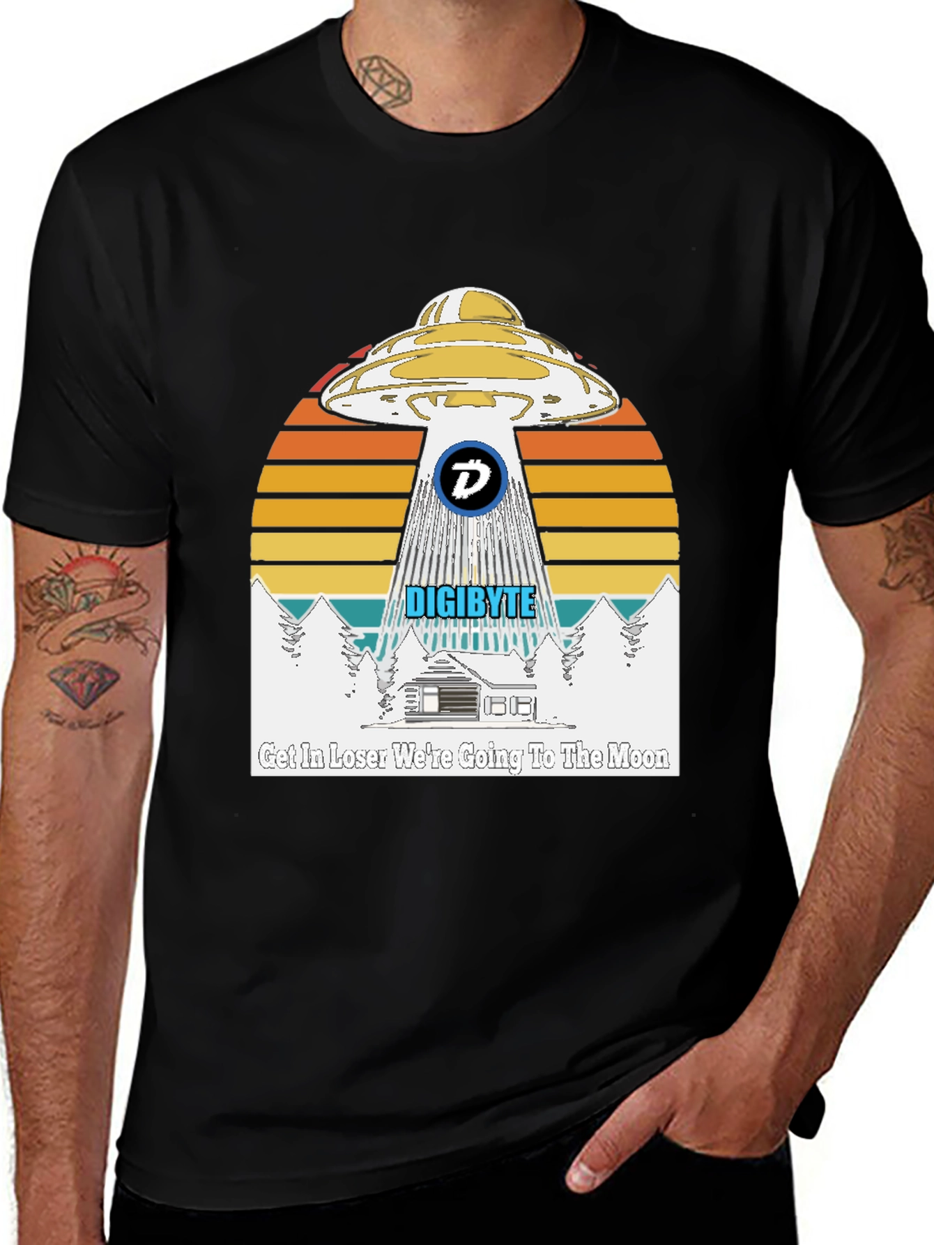 Digibyte UFO Graphic T-Shirt - Crypto Moon Trip Tee