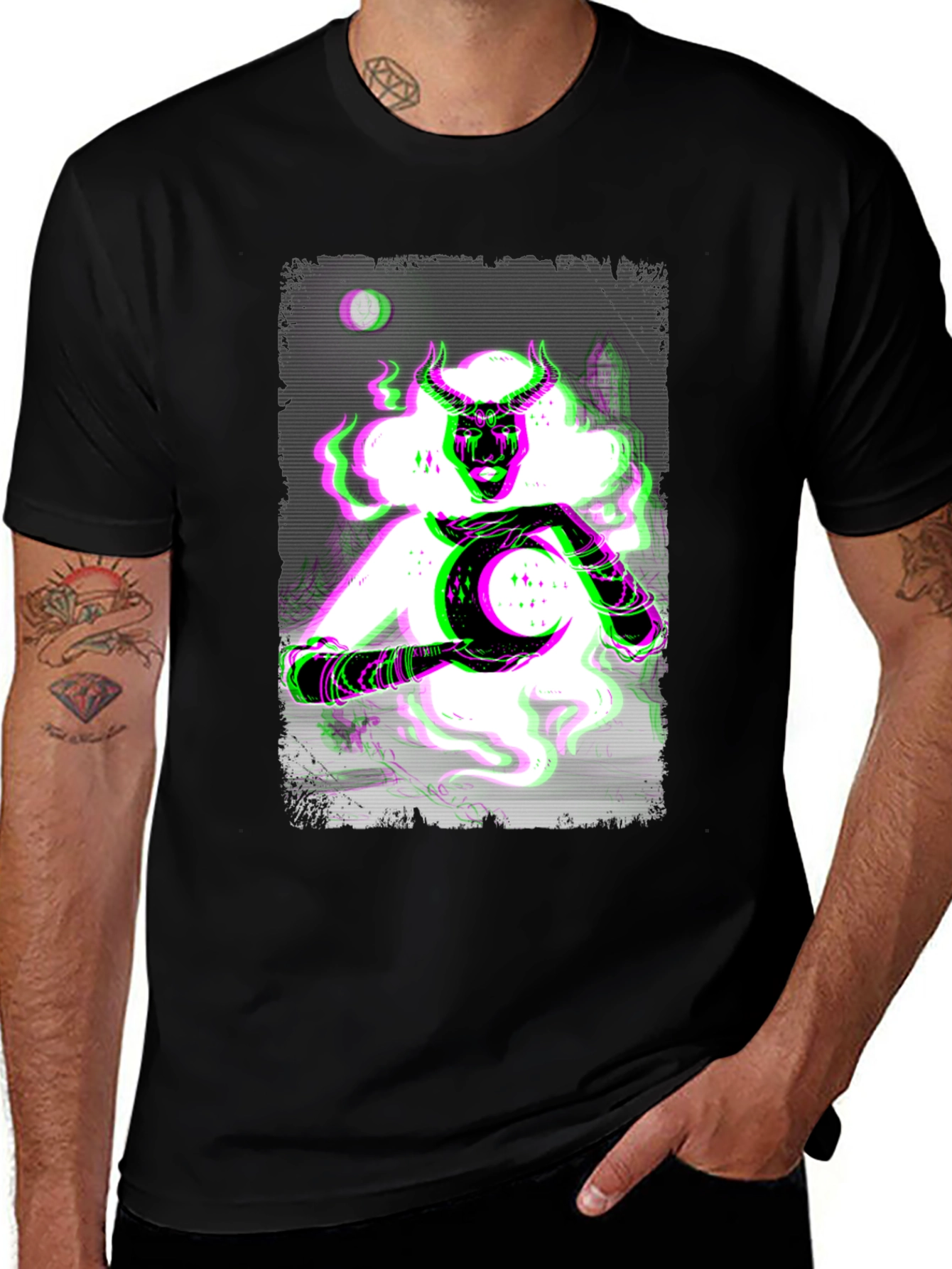 Black Mystic Woman Graphic Print T-Shirt main image