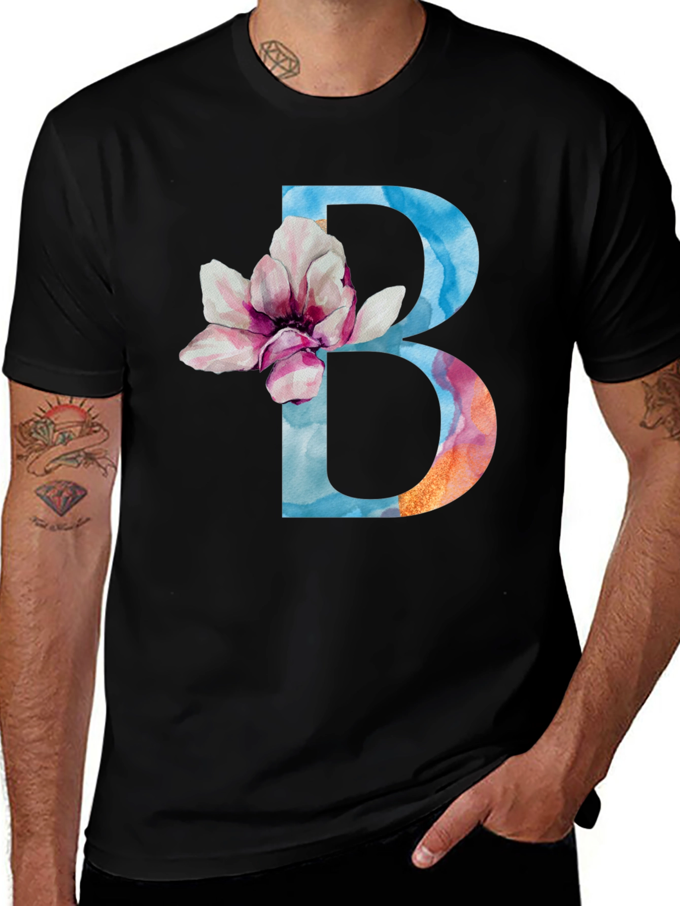 Variant 19 of Floral Letter B T-Shirt