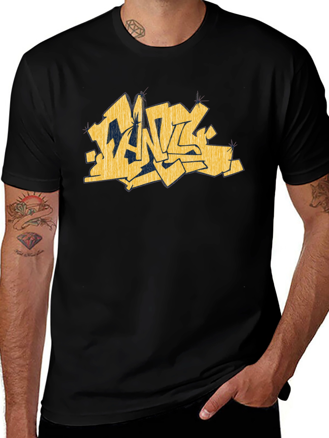 Variant 28 of Urban Graffiti Graphic Black T-Shirt