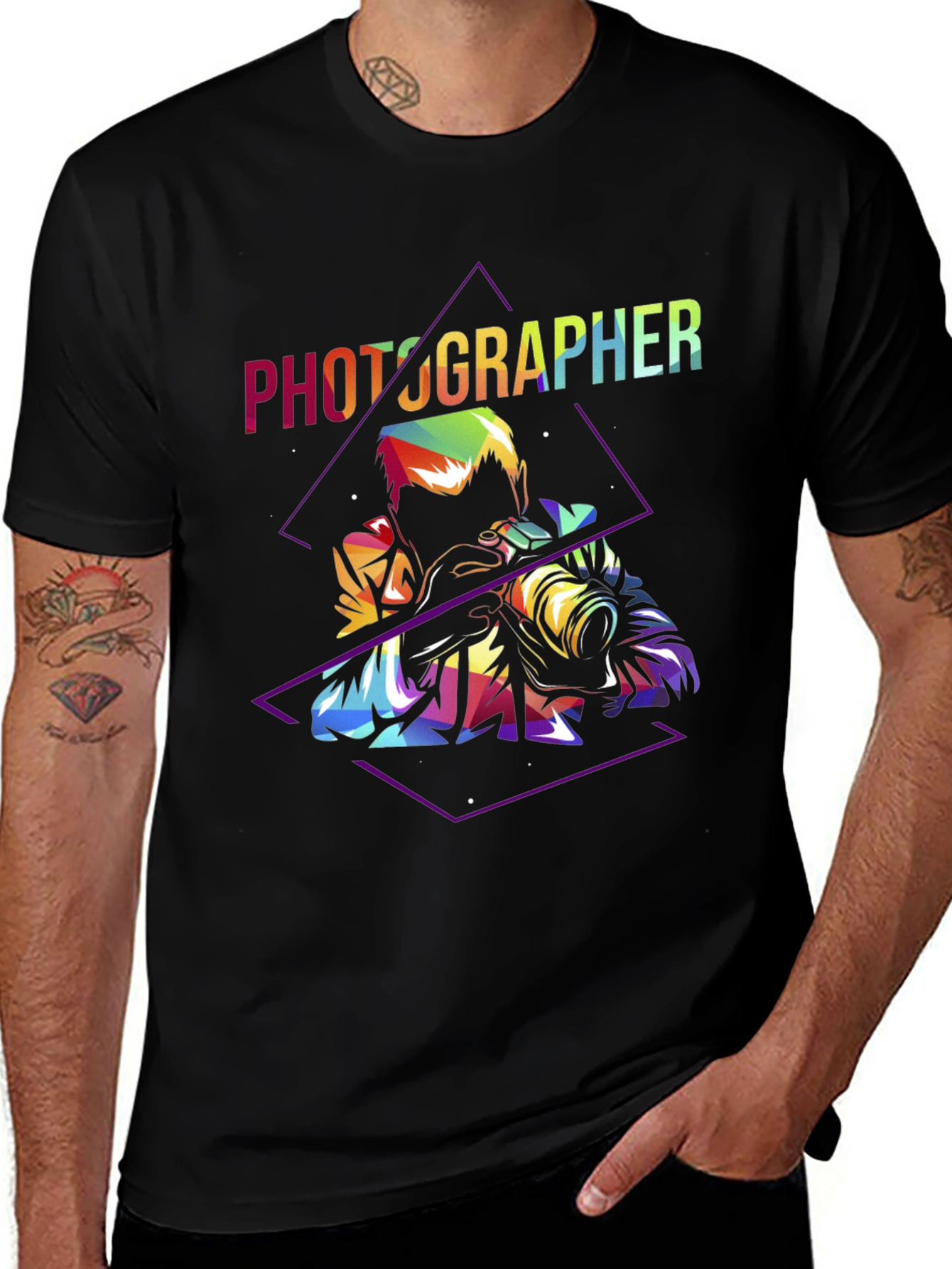 Variant 5 of Photographer Graphic Tee - Unique Geometric Design