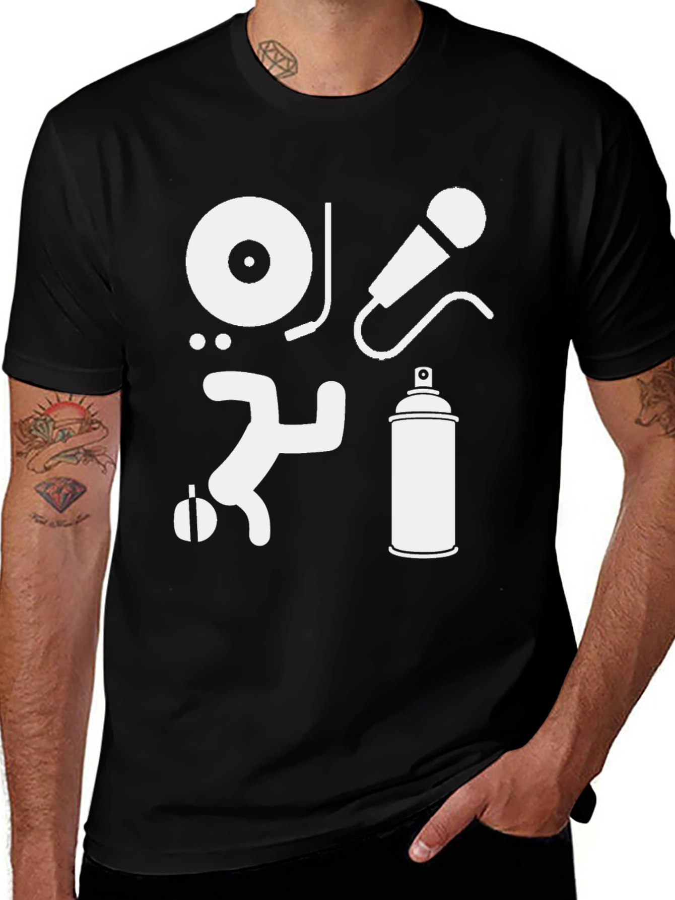 Variant 12 of DJ, Microphone, Graffiti Artist Graphic Tee
