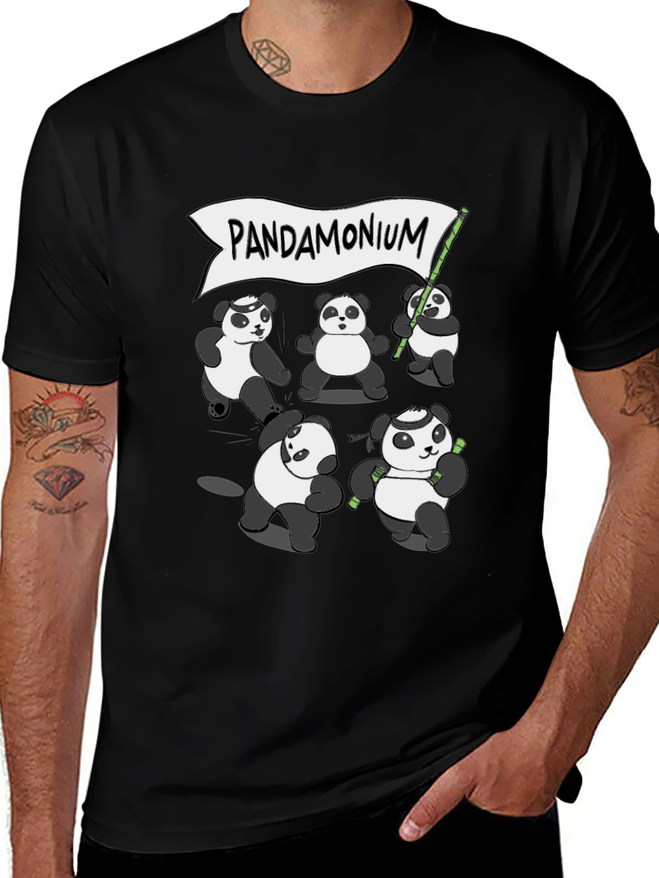 Variant 30 of Pandamonium T-Shirt - Panda Graphic Tee