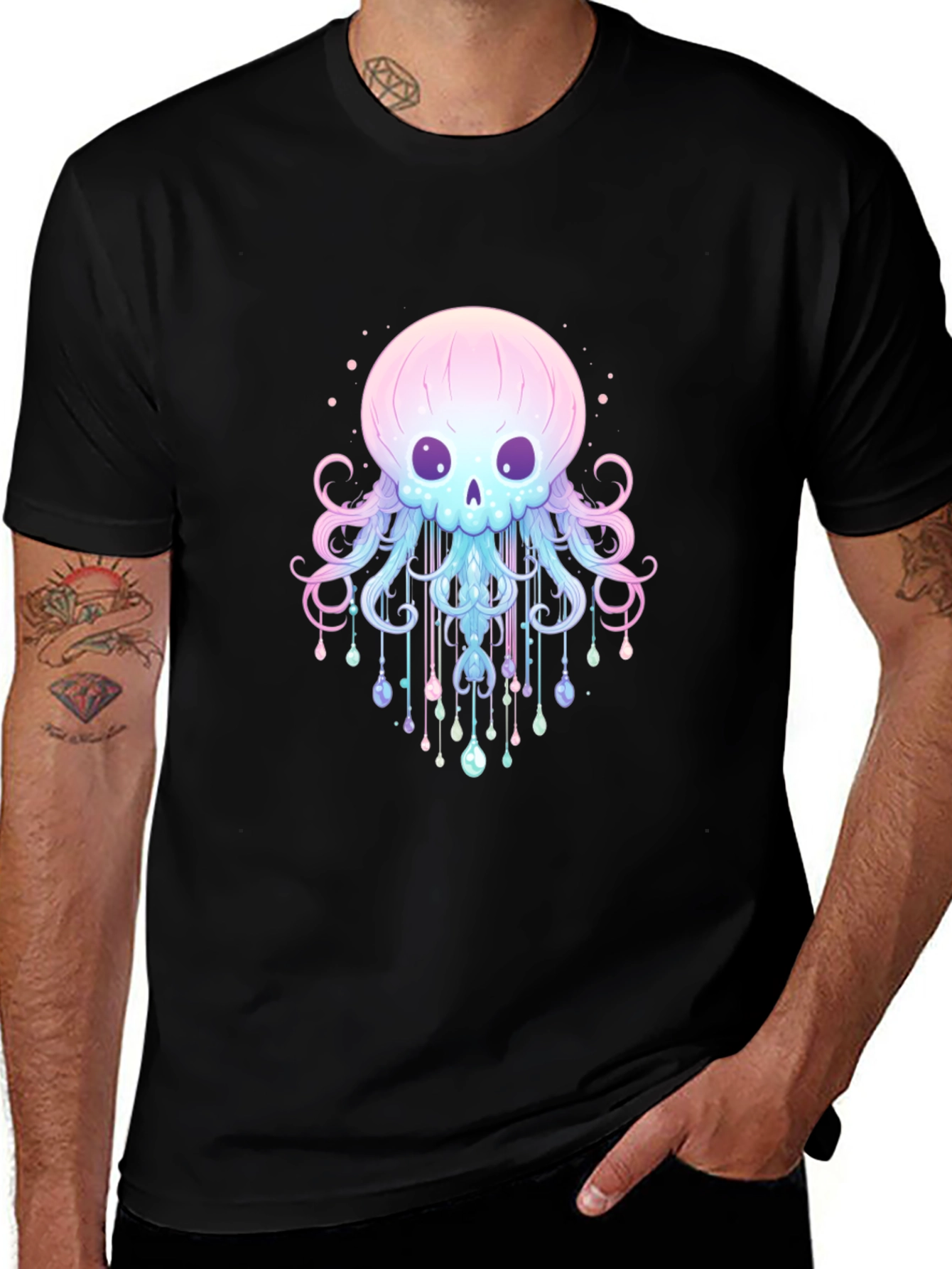 Variant 22 of Pastel Jellyfish Skull Graphic Tee