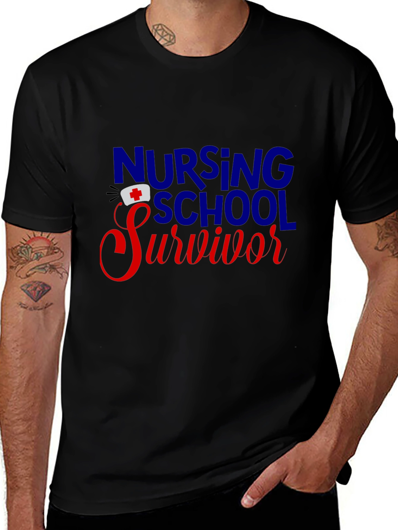 Variant 13 of Nursing School Survivor Graphic Tee - Nurse Graduation Gift