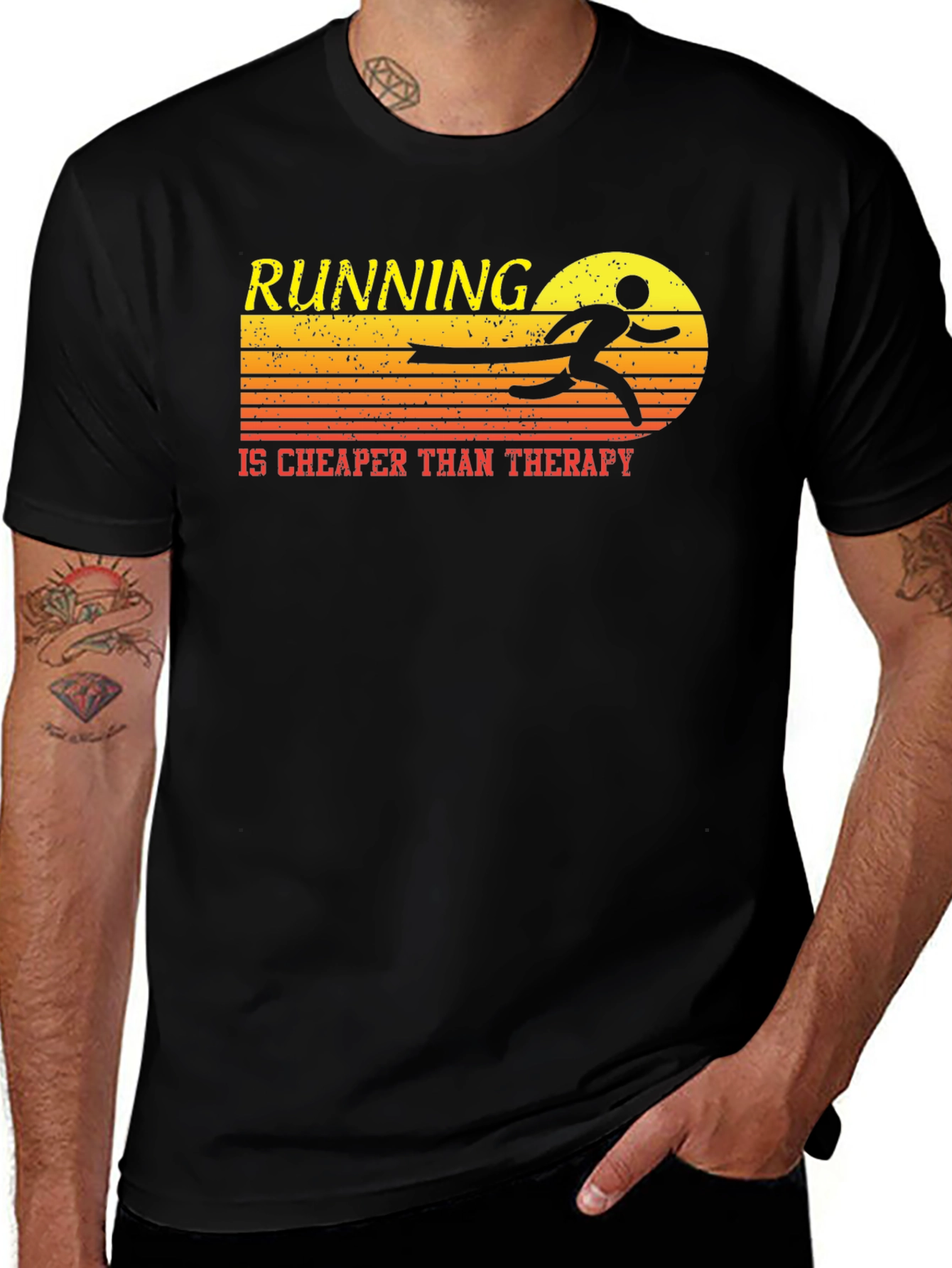 Variant 17 of Running is Cheaper Than Therapy T-Shirt