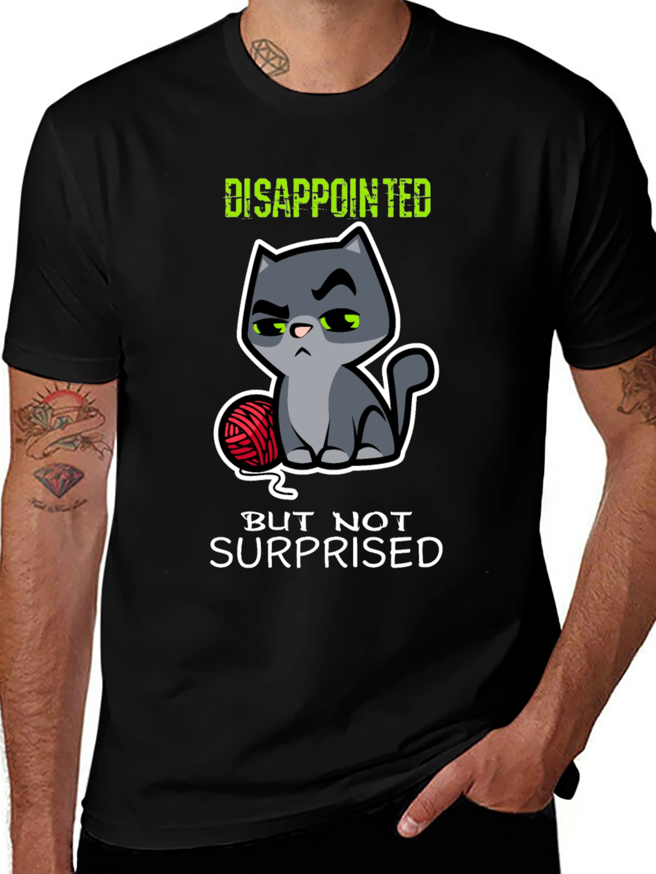 Variant 5 of Disappointed Cat Graphic T-Shirt - Funny Kitten Tee