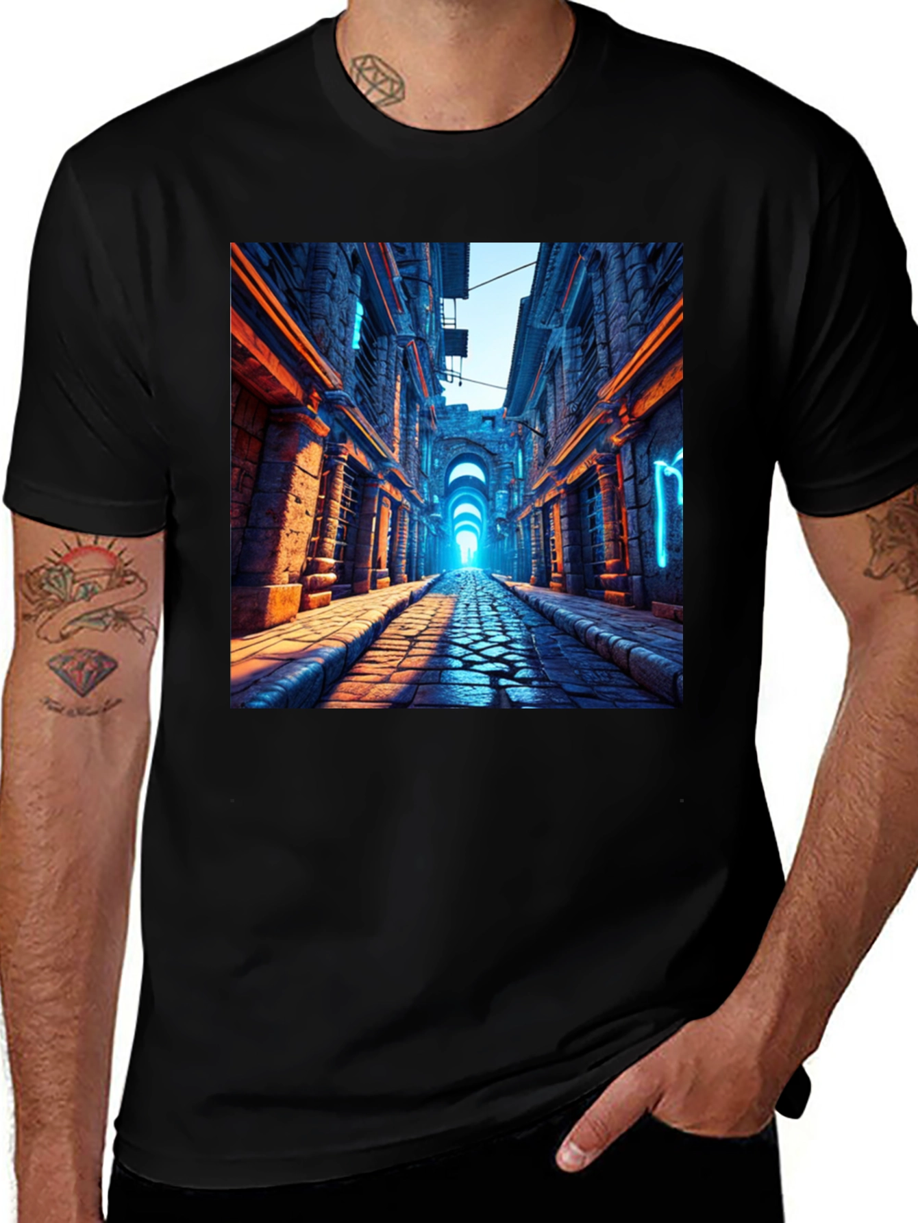 Neon Alleyway Graphic Tee