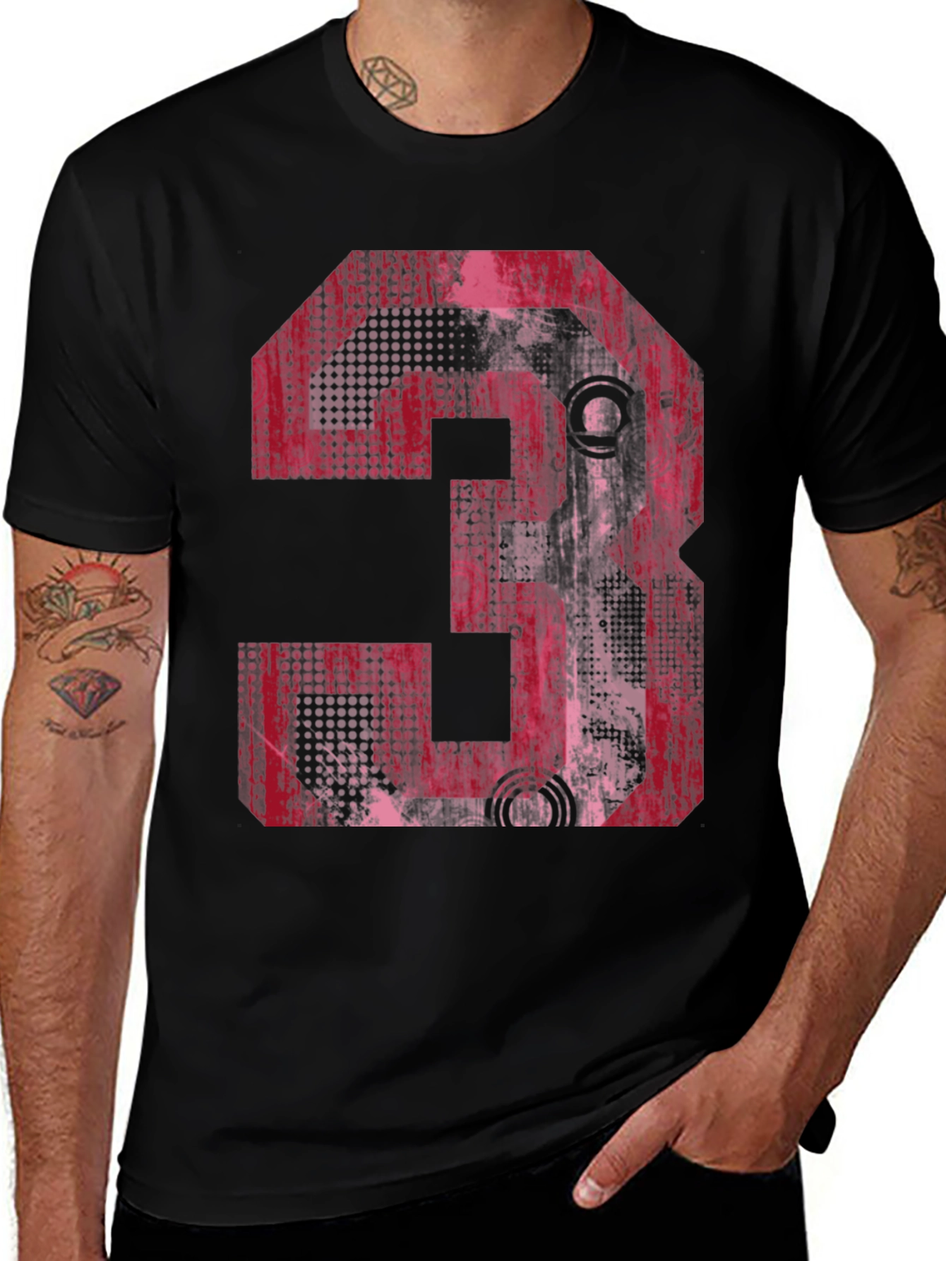 Variant 23 of Abstract Number Three Graphic Tee