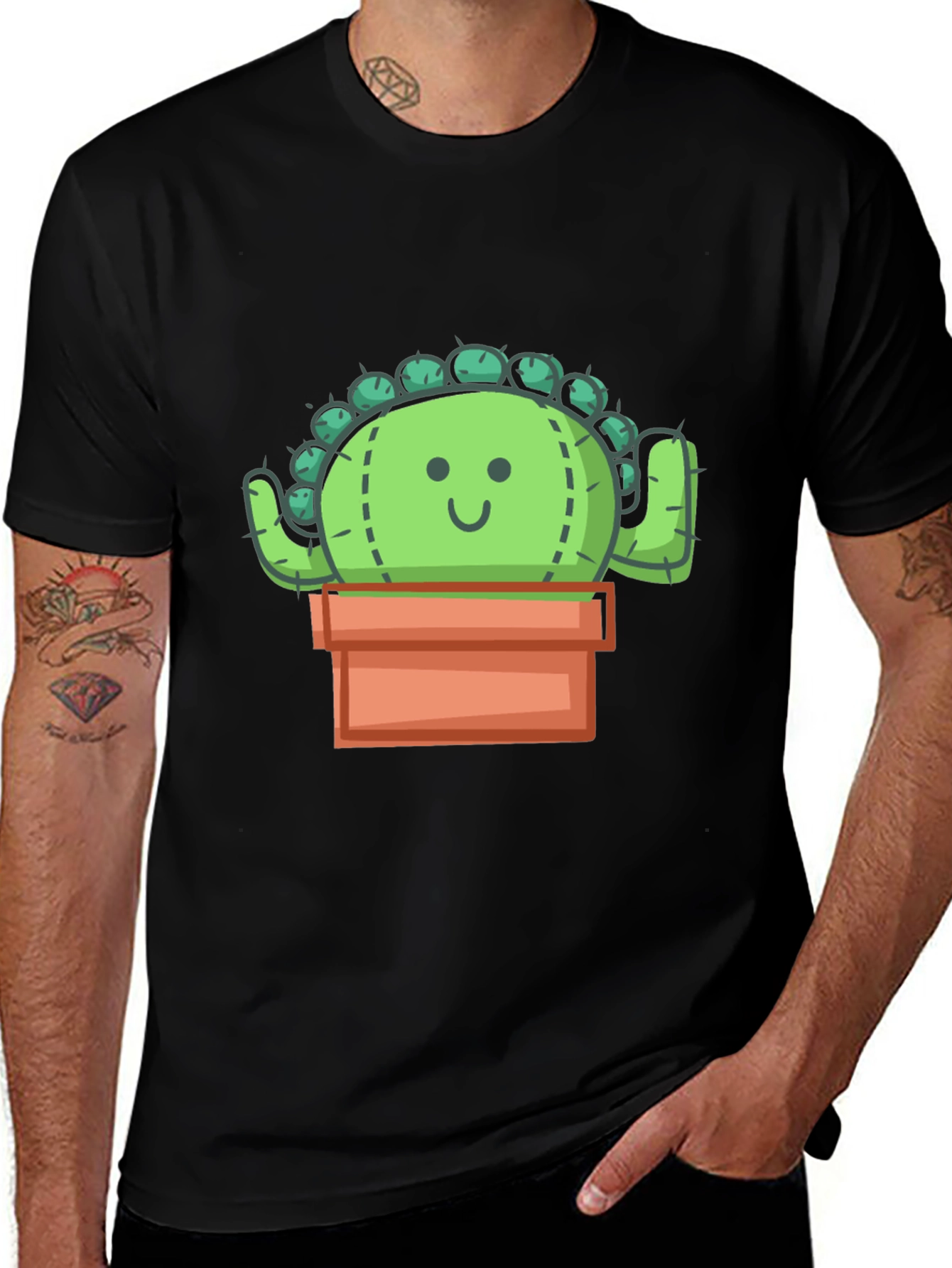 Variant 13 of Cactus Plant Graphic Tee - Unisex Black T-Shirt