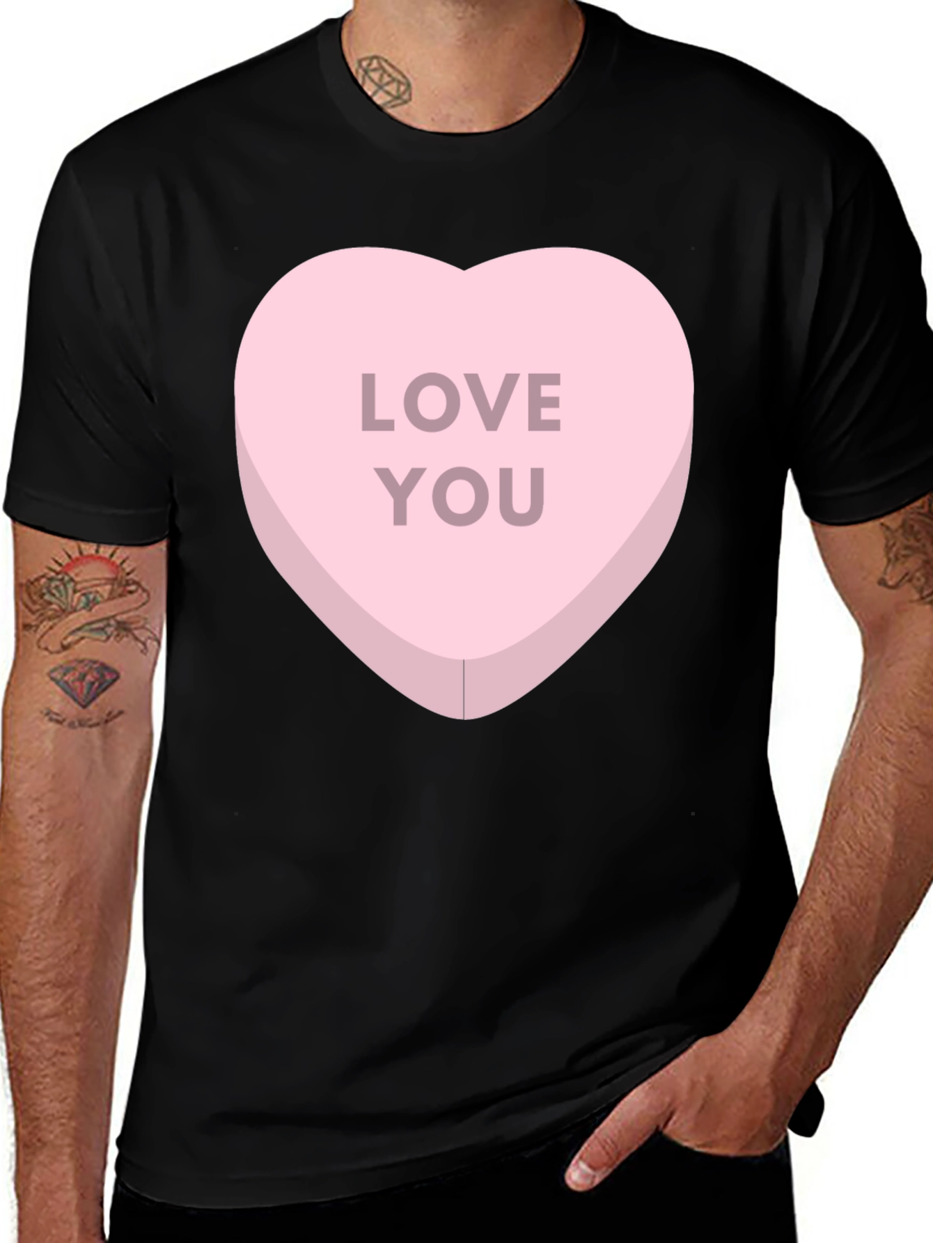 Variant 3 of Love You Candy Heart Graphic Tee