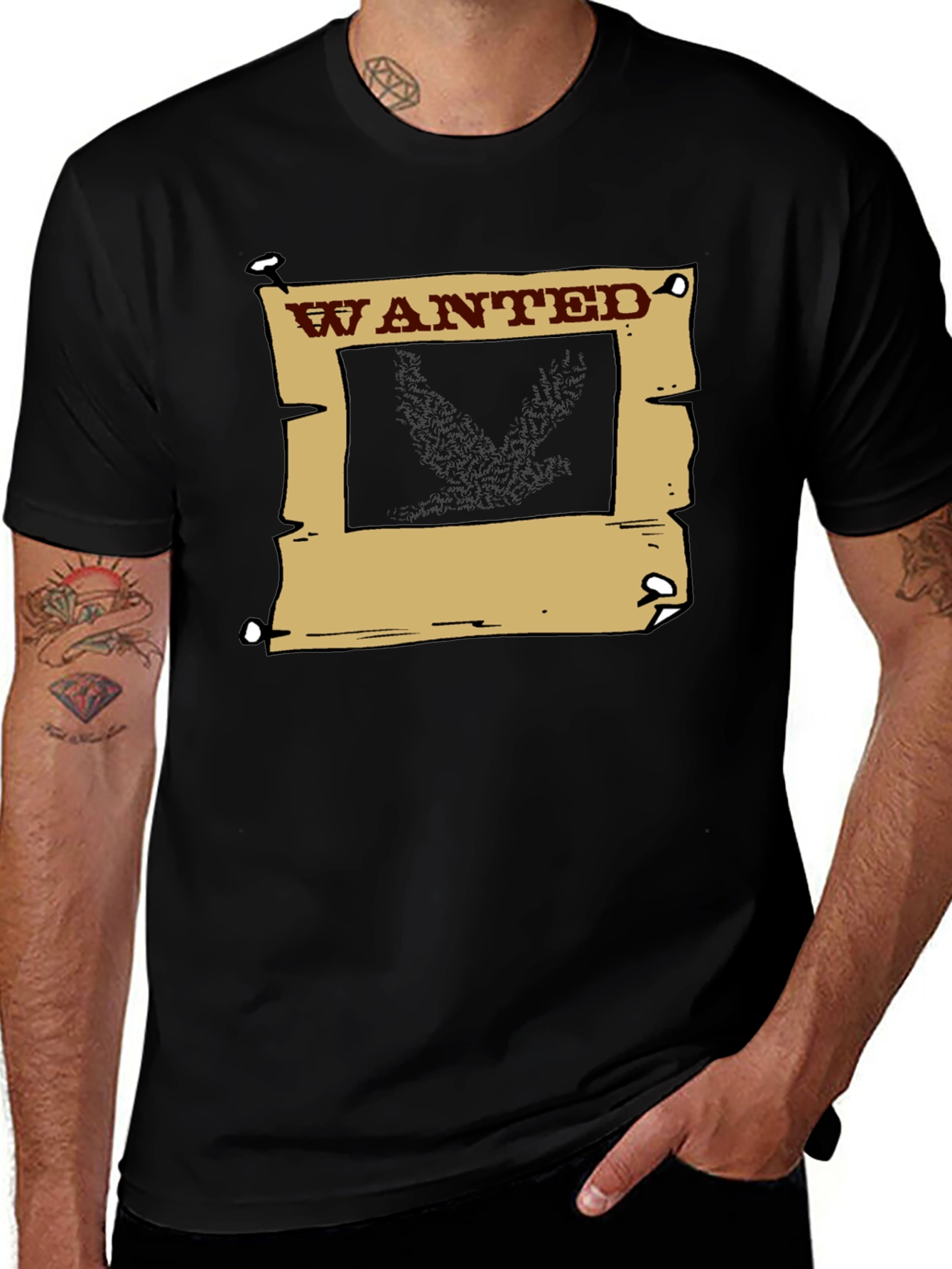 Variant 27 of Wanted Poster Graphic T-Shirt - Western Style Tee