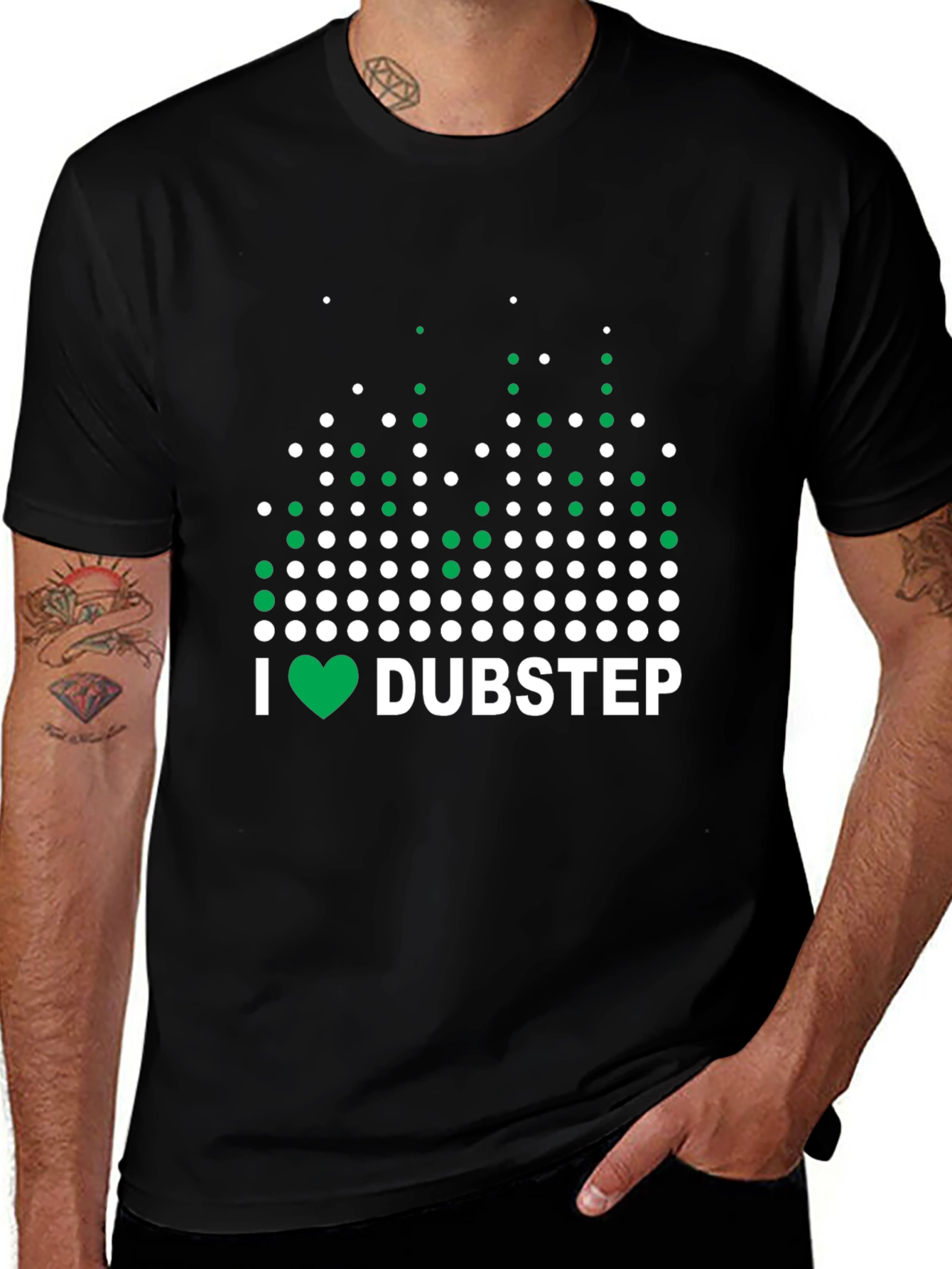 I Heart Dubstep Black Graphic T-Shirt