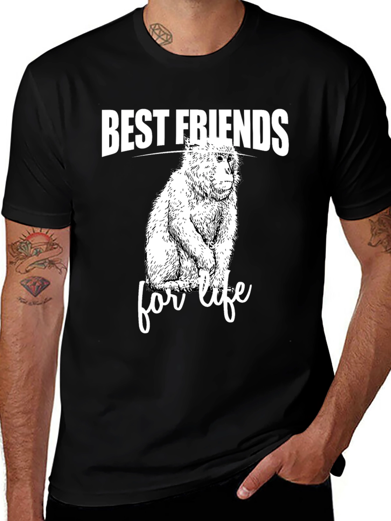 Variant 3 of Best Friends for Life T-Shirt - Monkey Graphic Tee