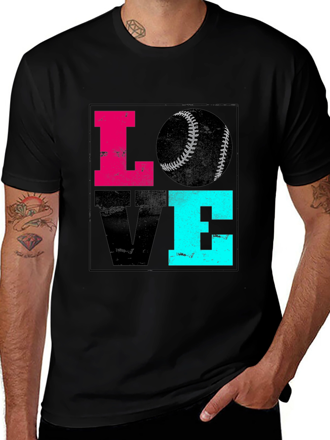 Variant 19 of Love Baseball Graphic Tee - Sporty Casual Shirt