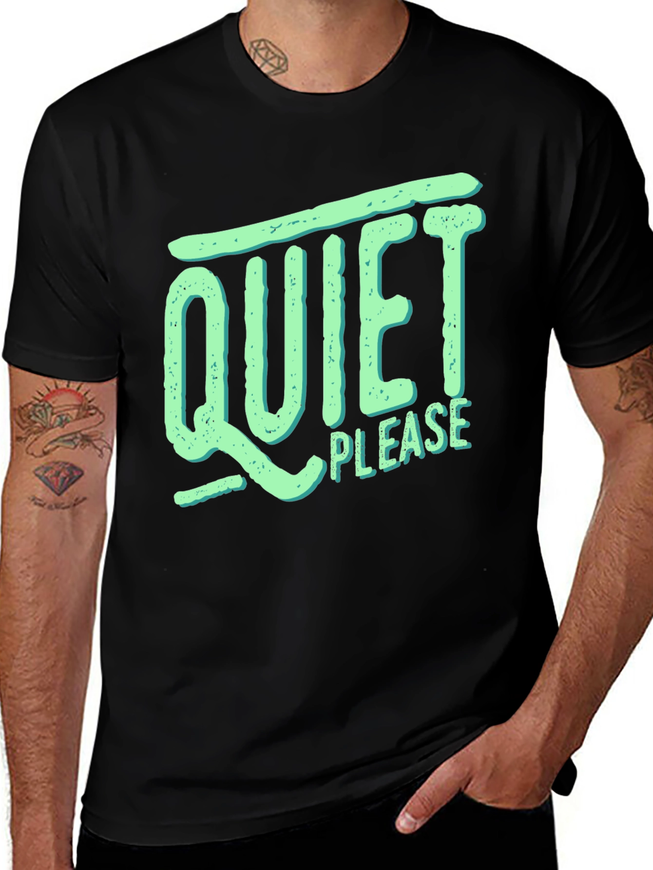 Variant 12 of Quiet Please Graphic Tee - Relaxed Comfort