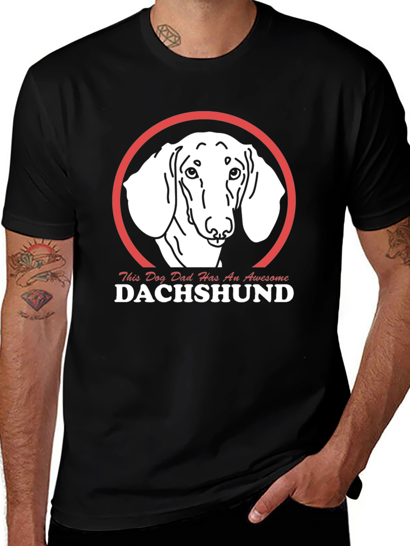Variant 14 of Awesome Dachshund Dad Graphic T-Shirt