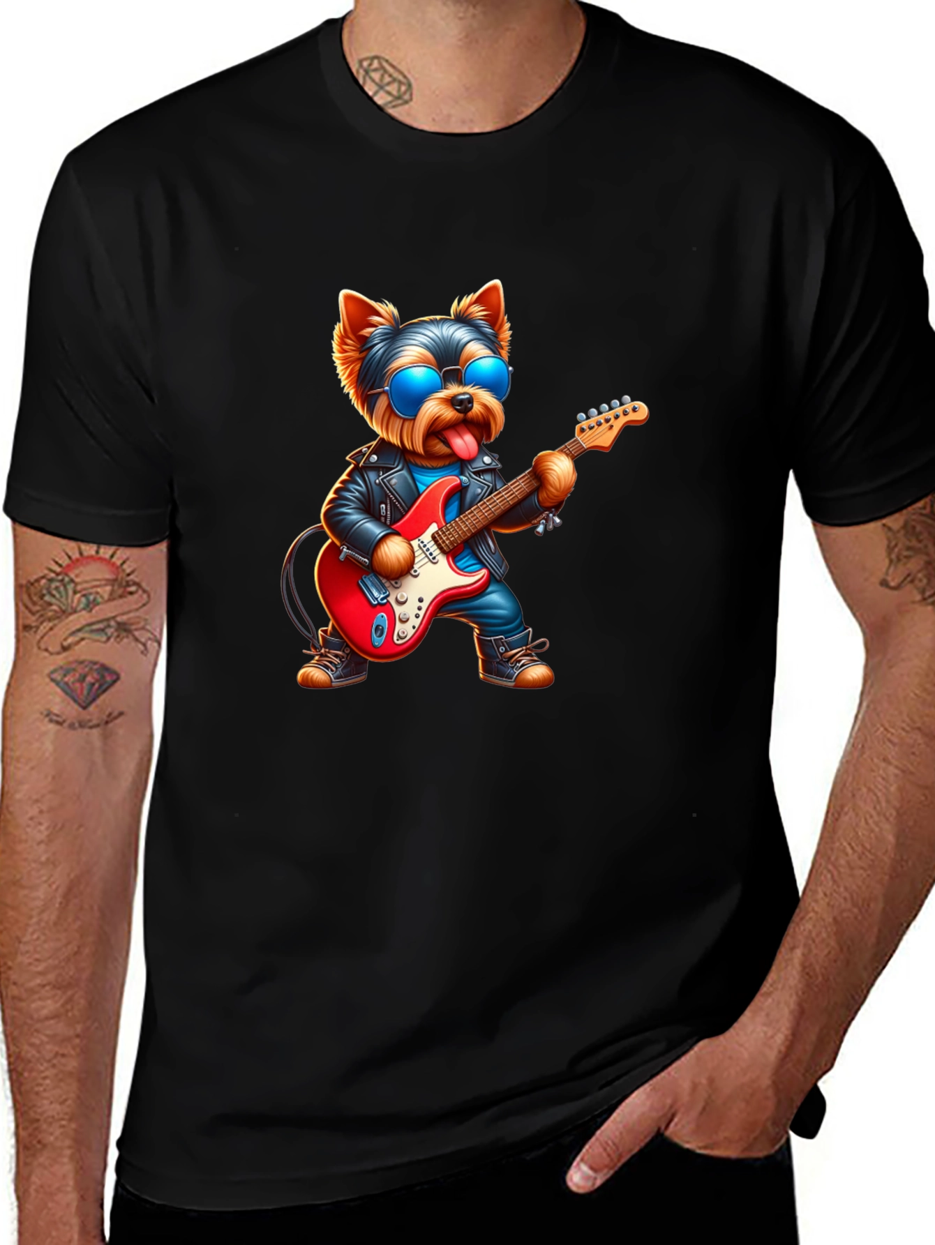 Variant 10 of Cool Dog Guitarist Graphic T-Shirt