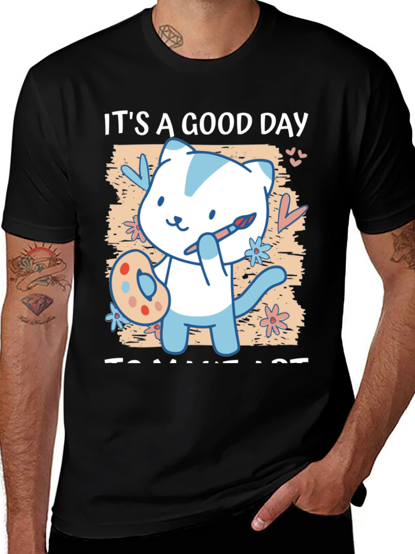 It's a Good Day to Make Art T-Shirt - Cute Cat Artist