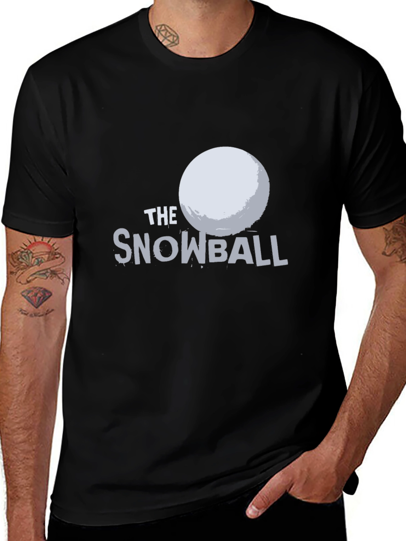 Variant 22 of The Snowball Graphic Tee - Black Cotton T-Shirt
