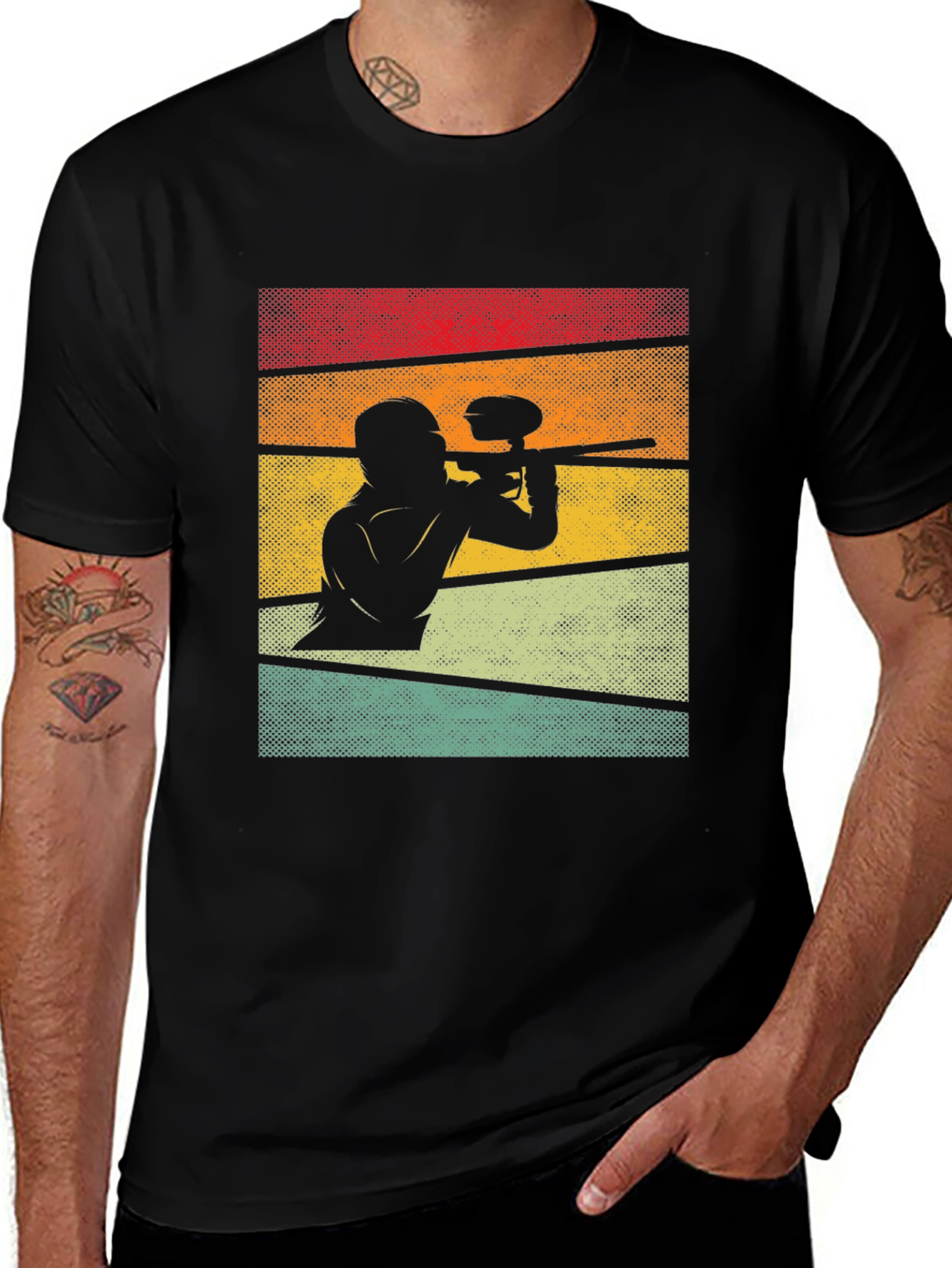 Variant 22 of Retro Paintball T-Shirt - Sporty Design