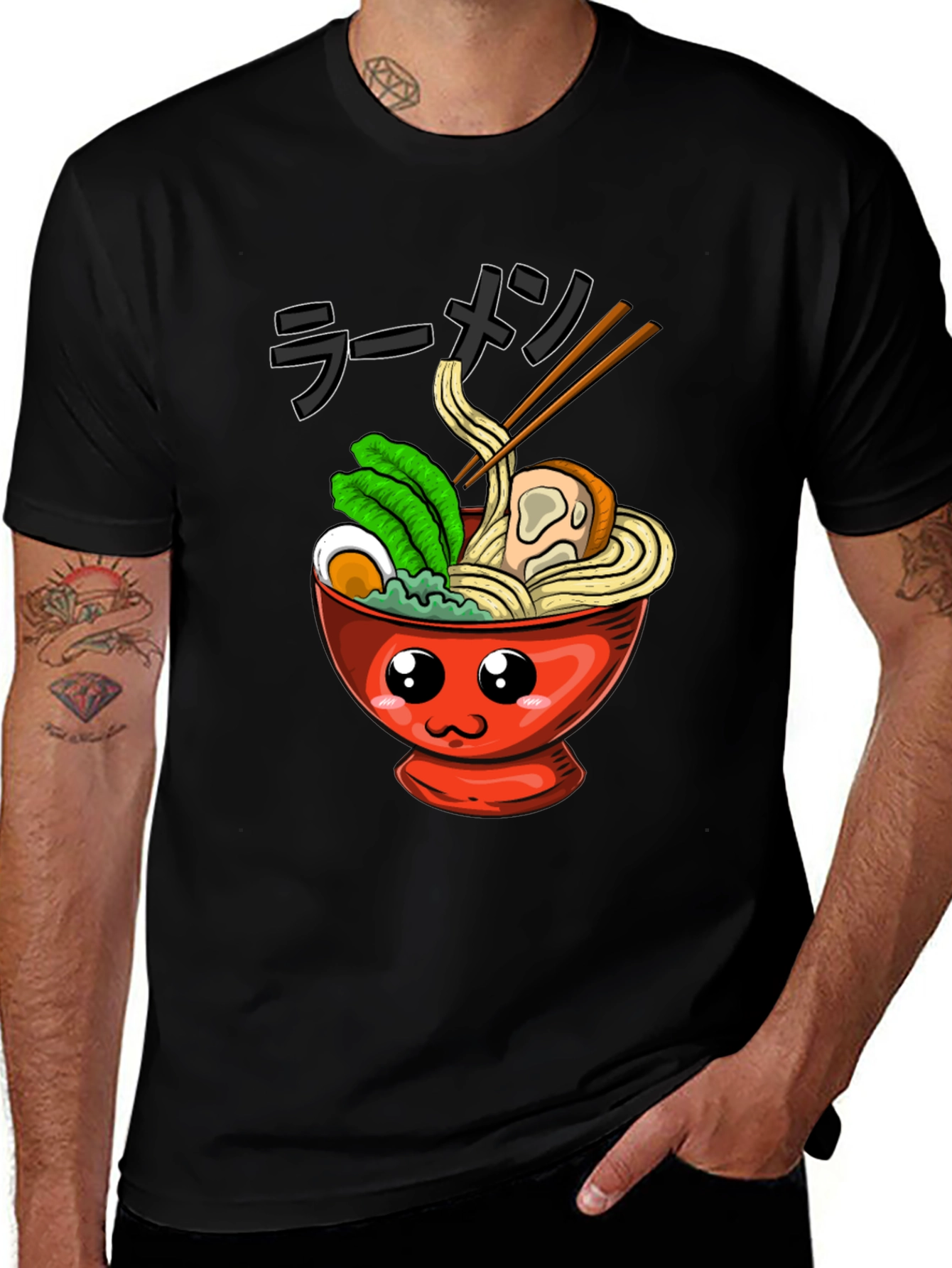 Variant 17 of Kawaii Ramen Bowl T-Shirt - Anime Food Tee