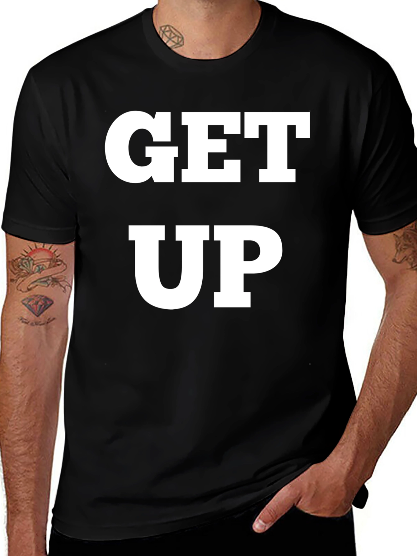 Variant 24 of Get Up Graphic Tee - Black T-Shirt